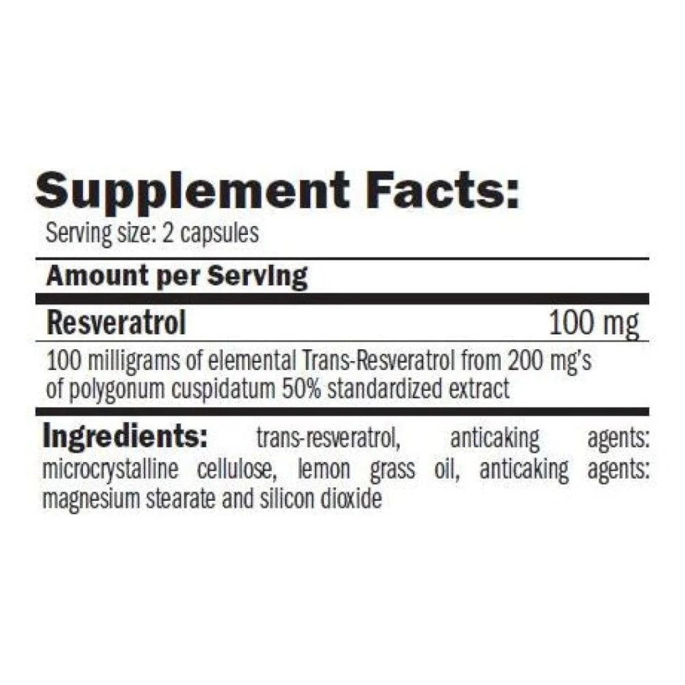 Pure Resveratrol Anti-ox 60 Caps - Image 2