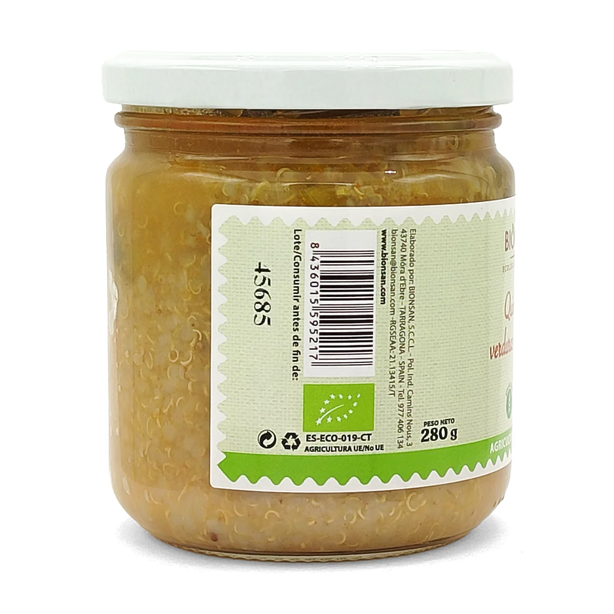 Quinoa Con Verduras Mediterraneas Eco Bionsan 280gr - Image 3