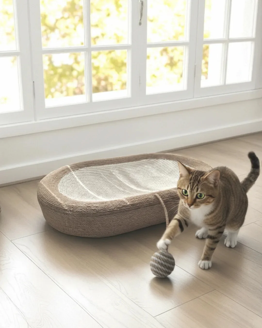 Rascador Para Gatos Isla Tipo Cuenco 2 En 1 De Sisal Althea Living 12x64x44cm - Image 3