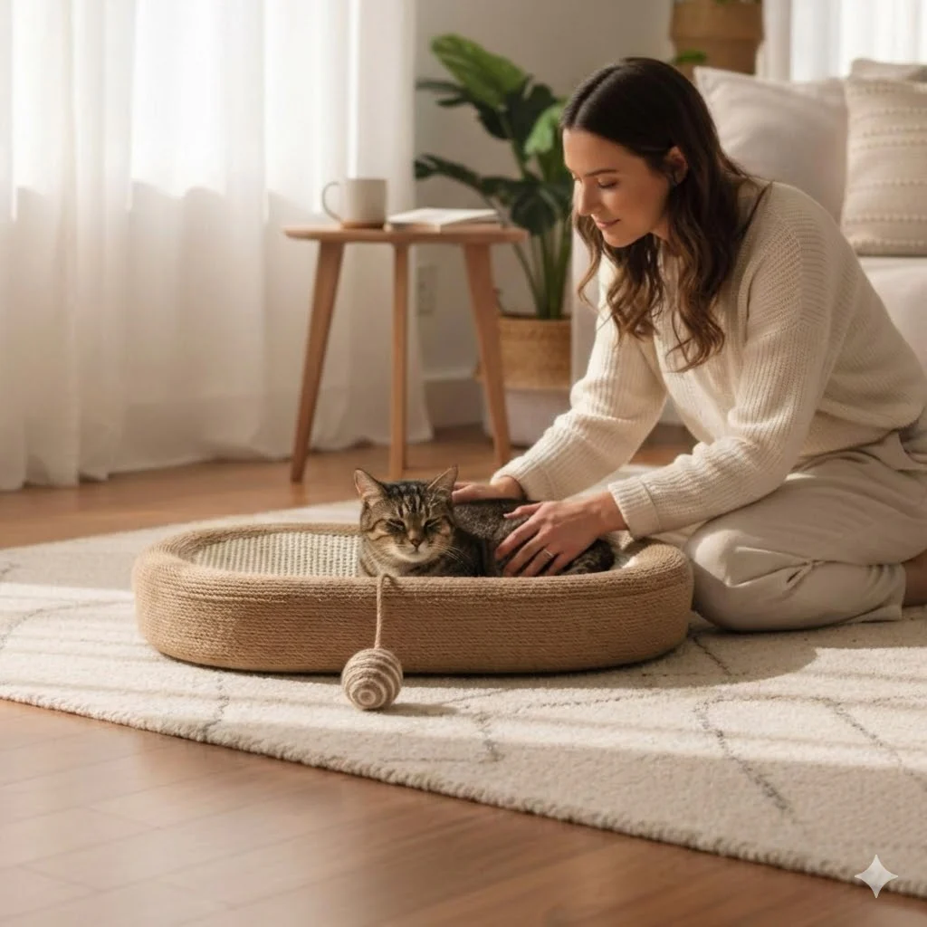 Rascador Para Gatos Isla Tipo Cuenco 2 En 1 De Sisal Althea Living 12x64x44cm - Image 4