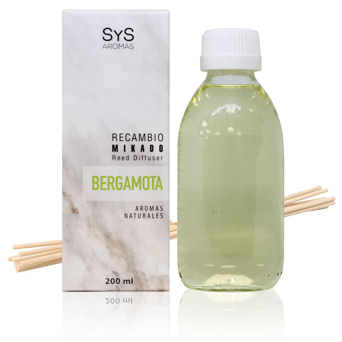 Recambio Mikado Bergamota 200 Ml Con Varillas | Aroma Cítrico Fresco | Refill Difusor | Larga Duración