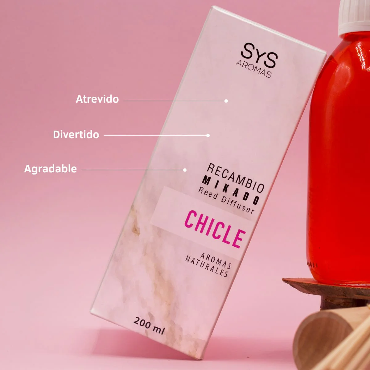 Recambio Mikado Chicle 200 ml con Varillas | Aroma Dulce y Divertido | Refill Difusor | Larga Duración - Image 3