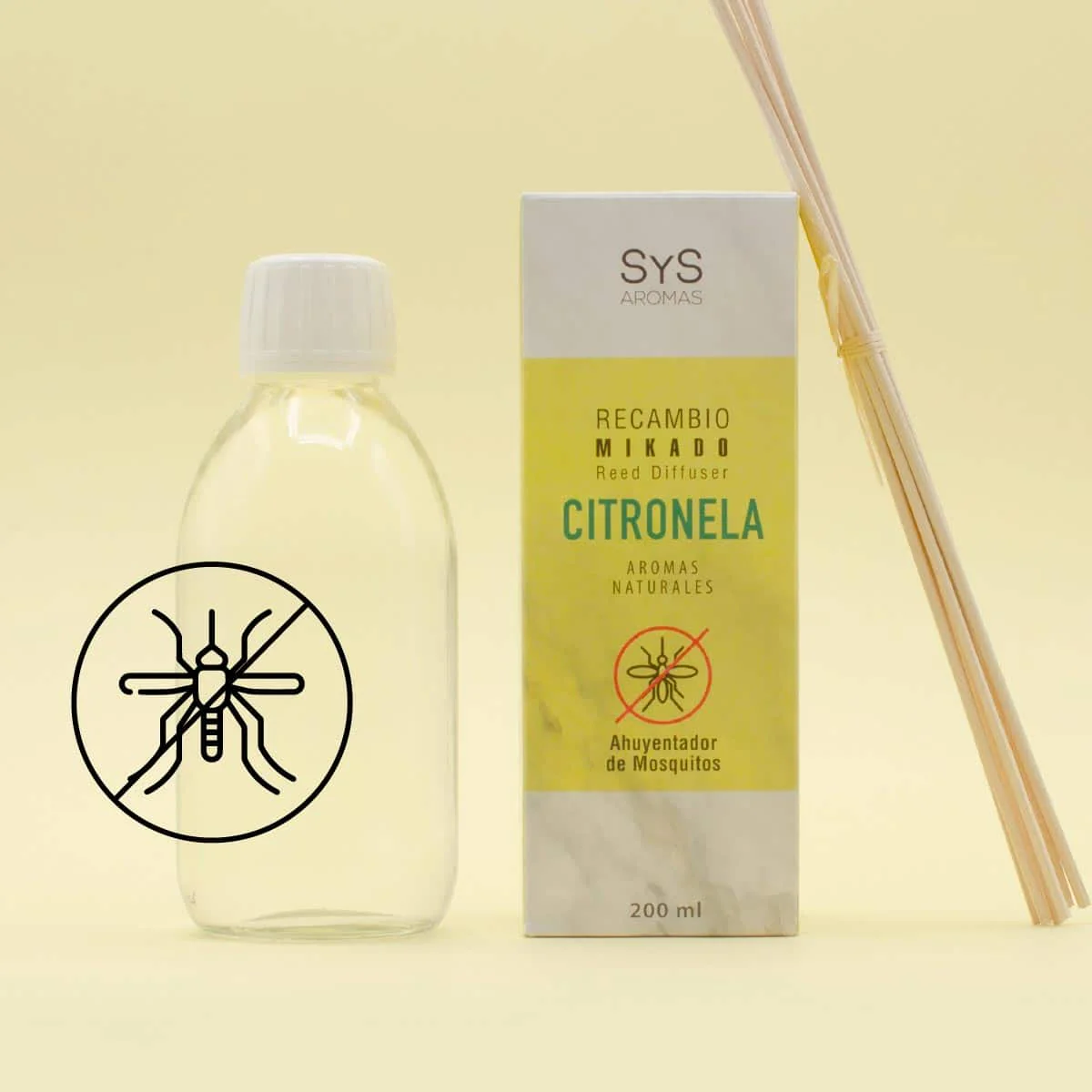 Recambio Mikado Citronela 200 Ml Con Varillas | Aroma Natural Antimosquitos | Ambiente Fresco Y Duradero | Sys Aromas - Image 4