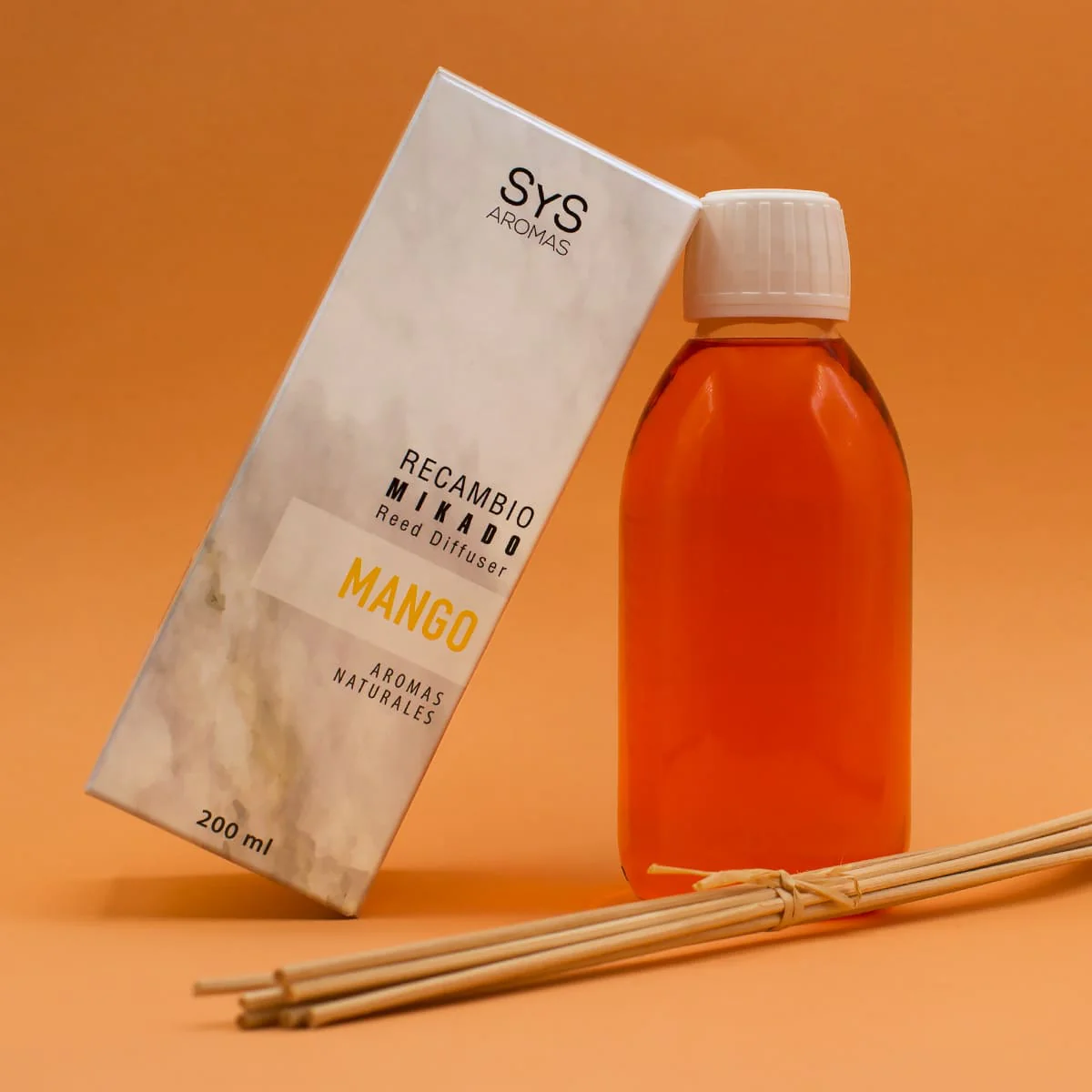 Recambio Mikado Mango 200 Ml Con Varillas | Aroma Tropical Dulce | Refill Difusor | Larga Duración - Image 2