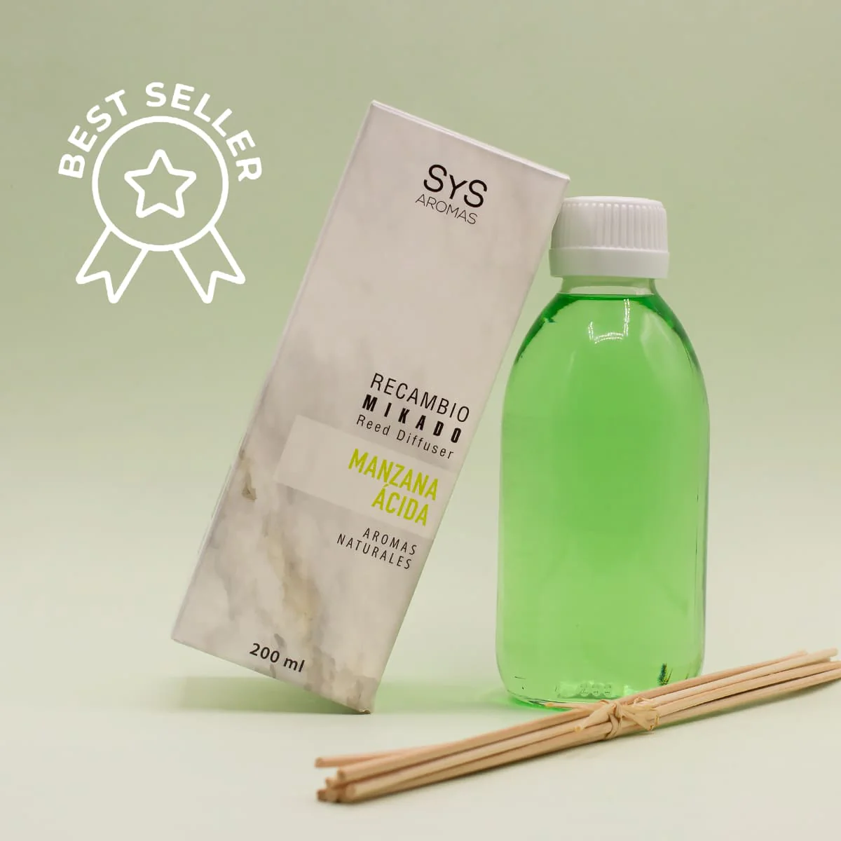 Recambio Mikado Manzana Ácida 200 Ml Con Varillas | Aroma Fresco Y Frutal | Refill Difusor | Larga Duración - Image 2