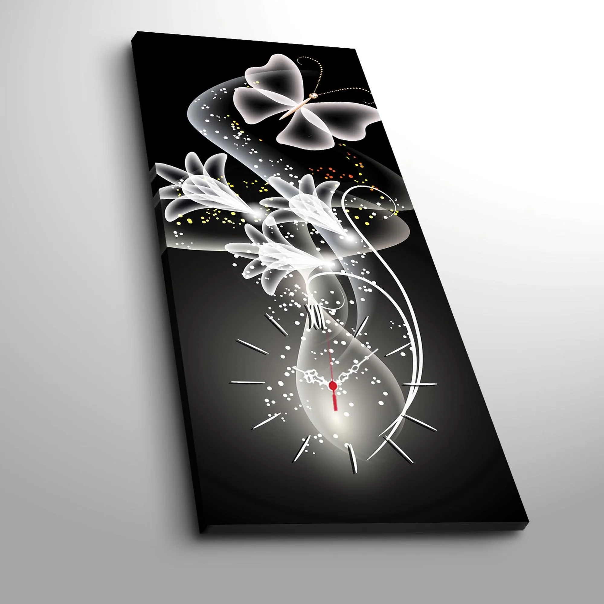 Reloj De Pared Con Lienzo Decorativo De Flores - Image 3