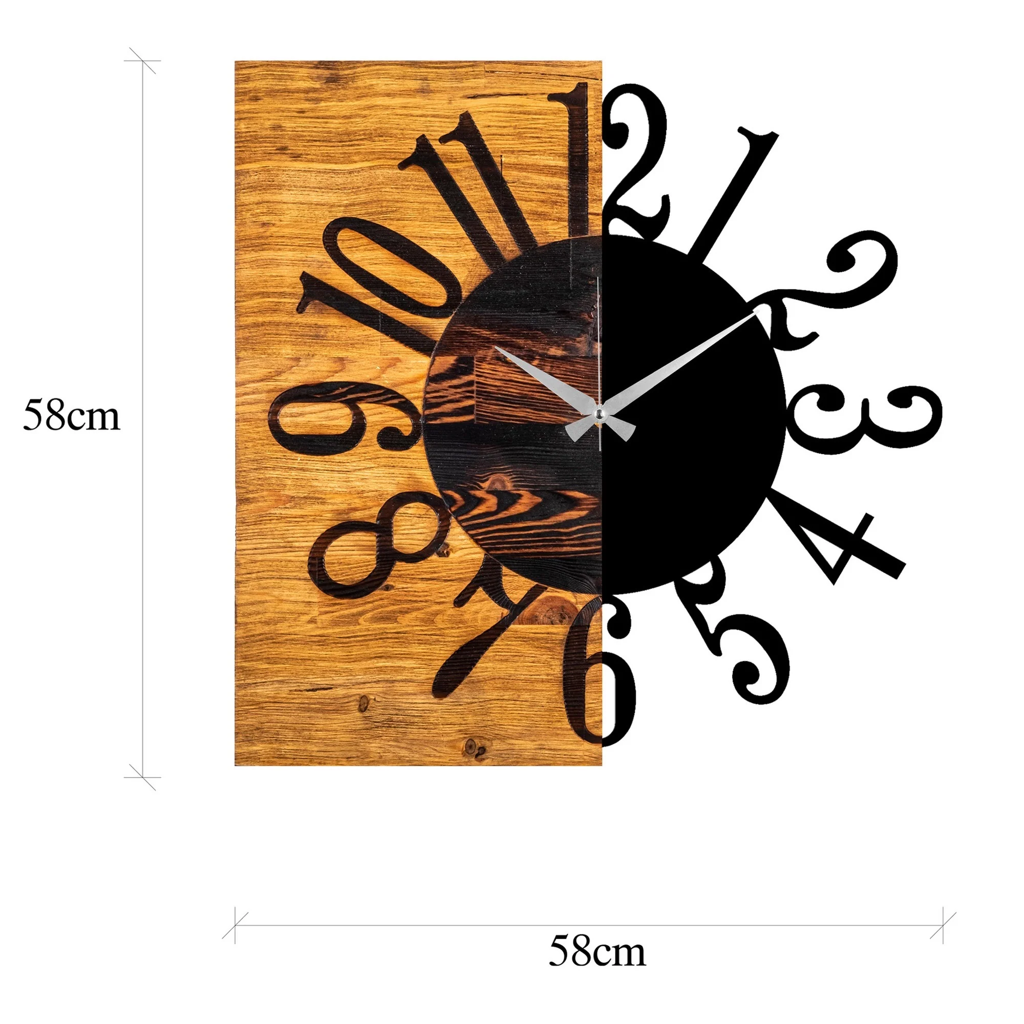 Reloj De Pared Madera mitad Y Mitad - Image 2