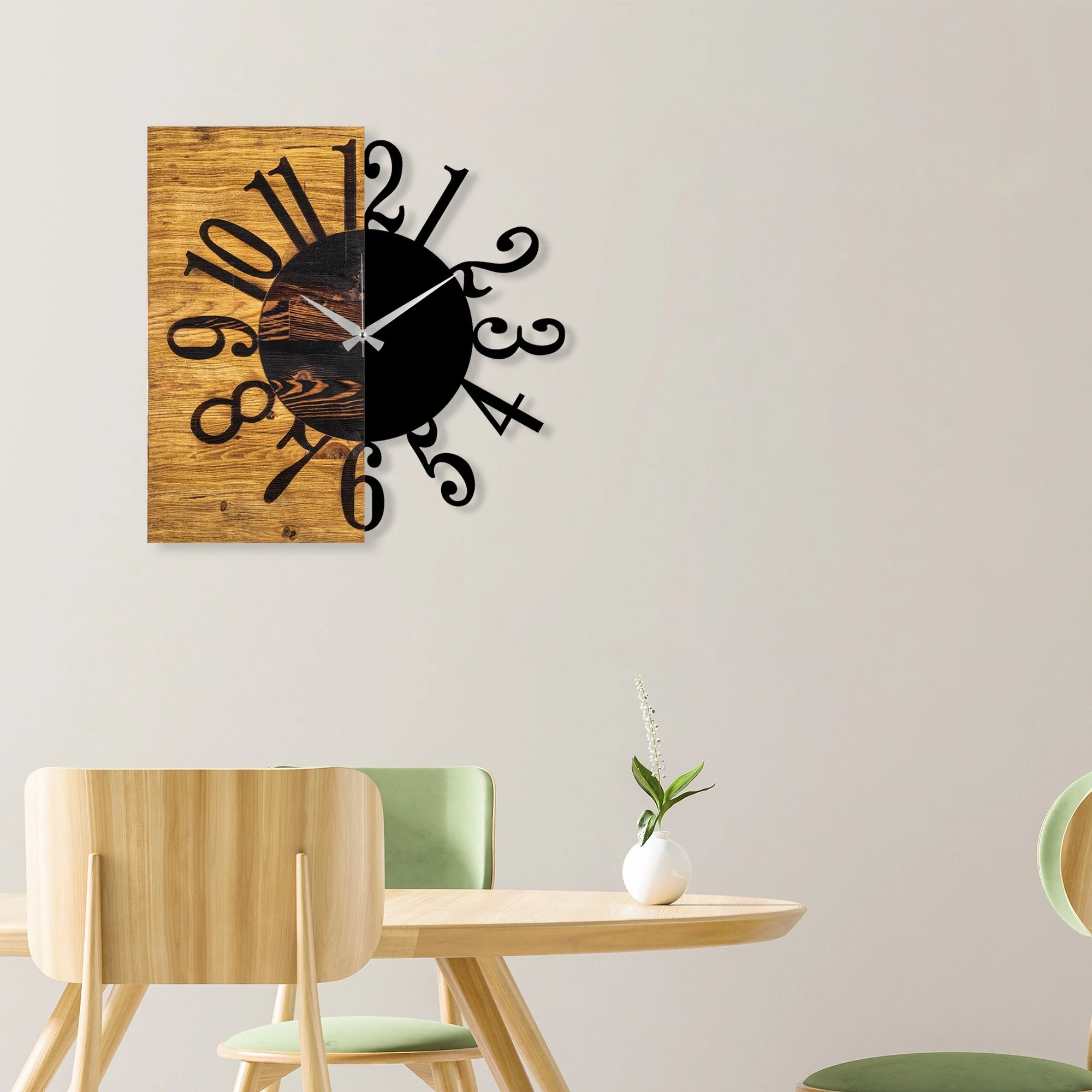 Reloj De Pared Madera mitad Y Mitad - Image 5