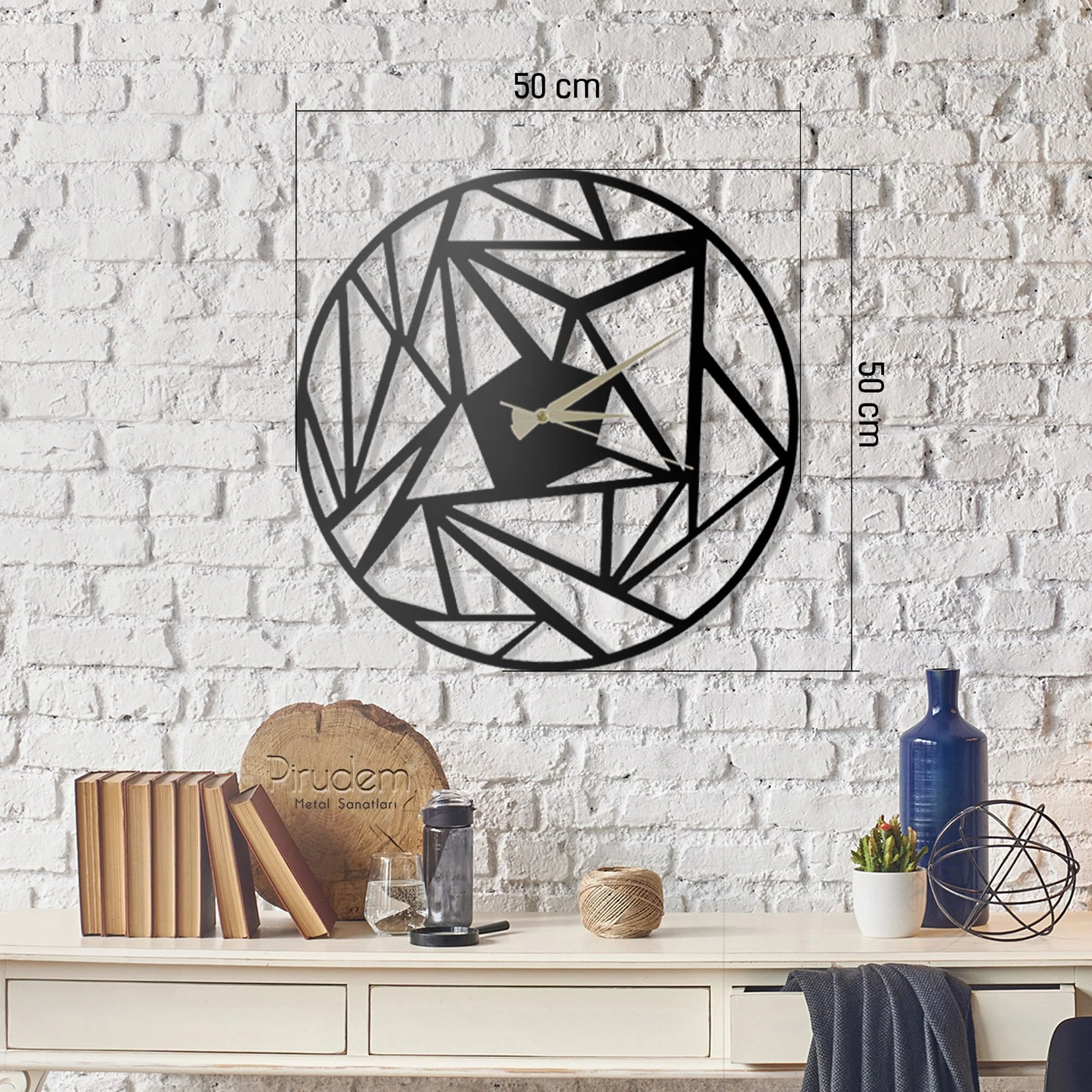Reloj De Pared Metal Estilo Geométrico - Image 5