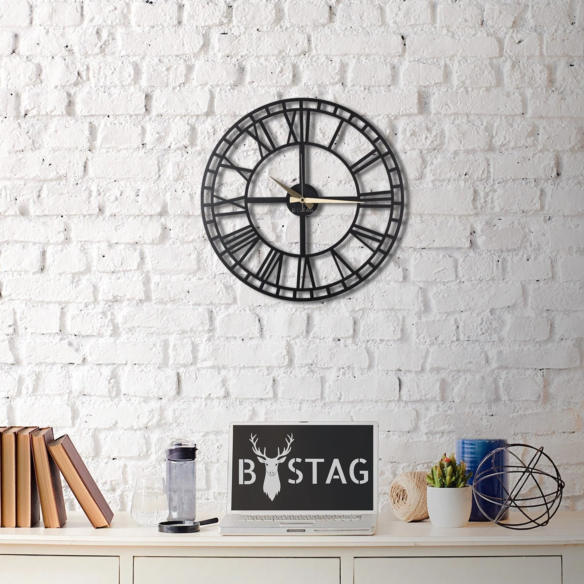 Reloj De Pared Metal Números Romanos 50x50 - Image 3