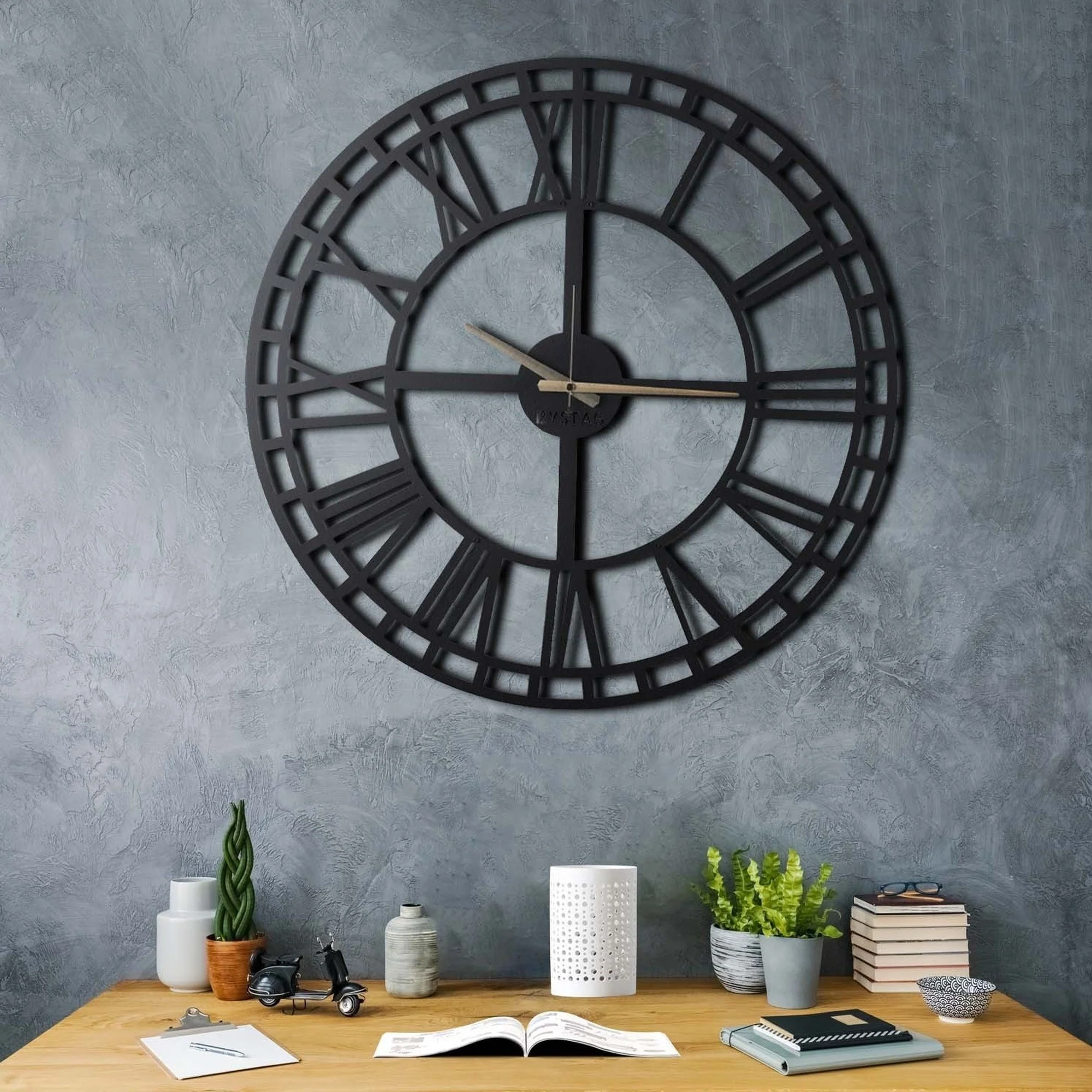 Reloj De Pared Metal Números Romanos 70x70 - Image 4