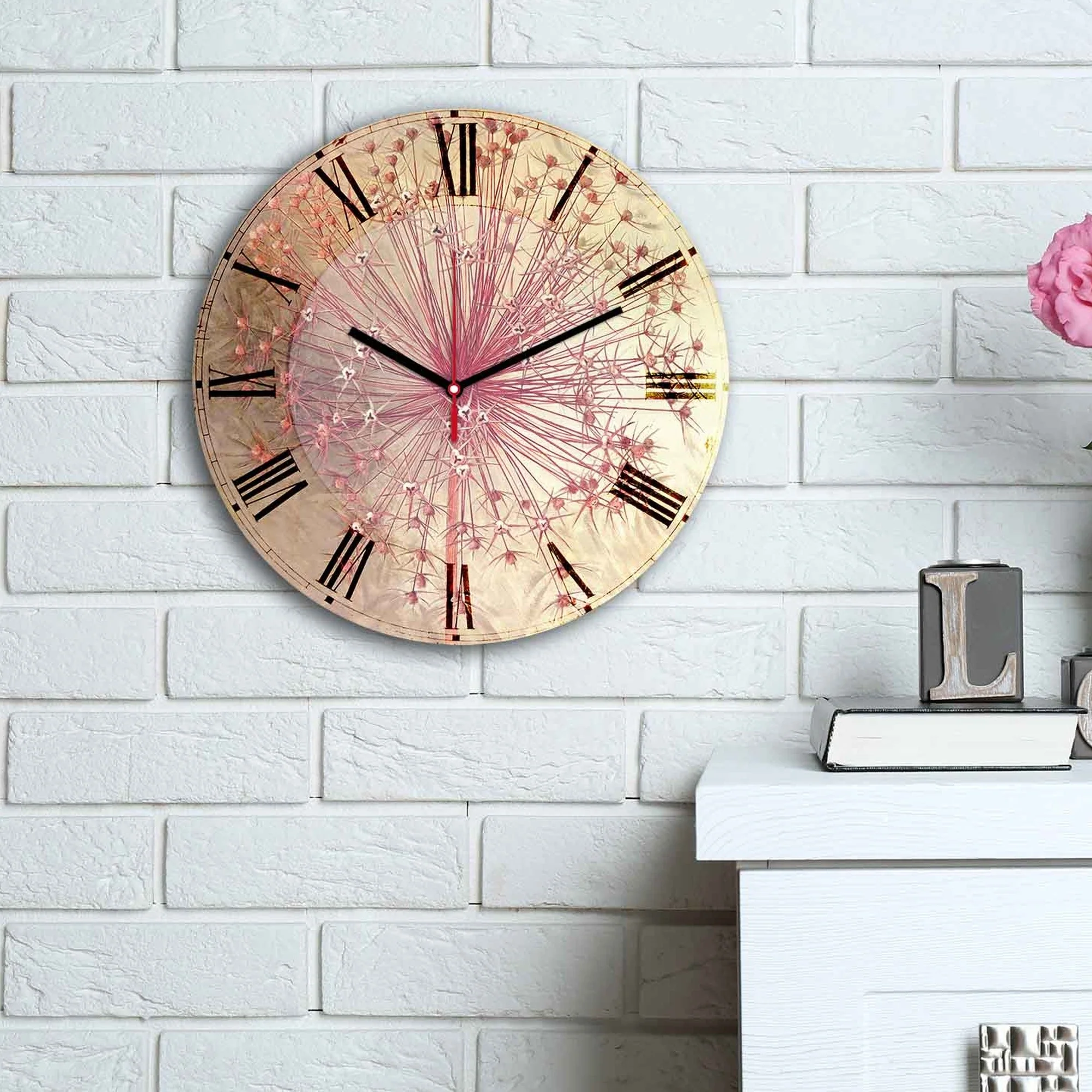 Reloj Decorativo Mdf Estilo Rosa - Image 6