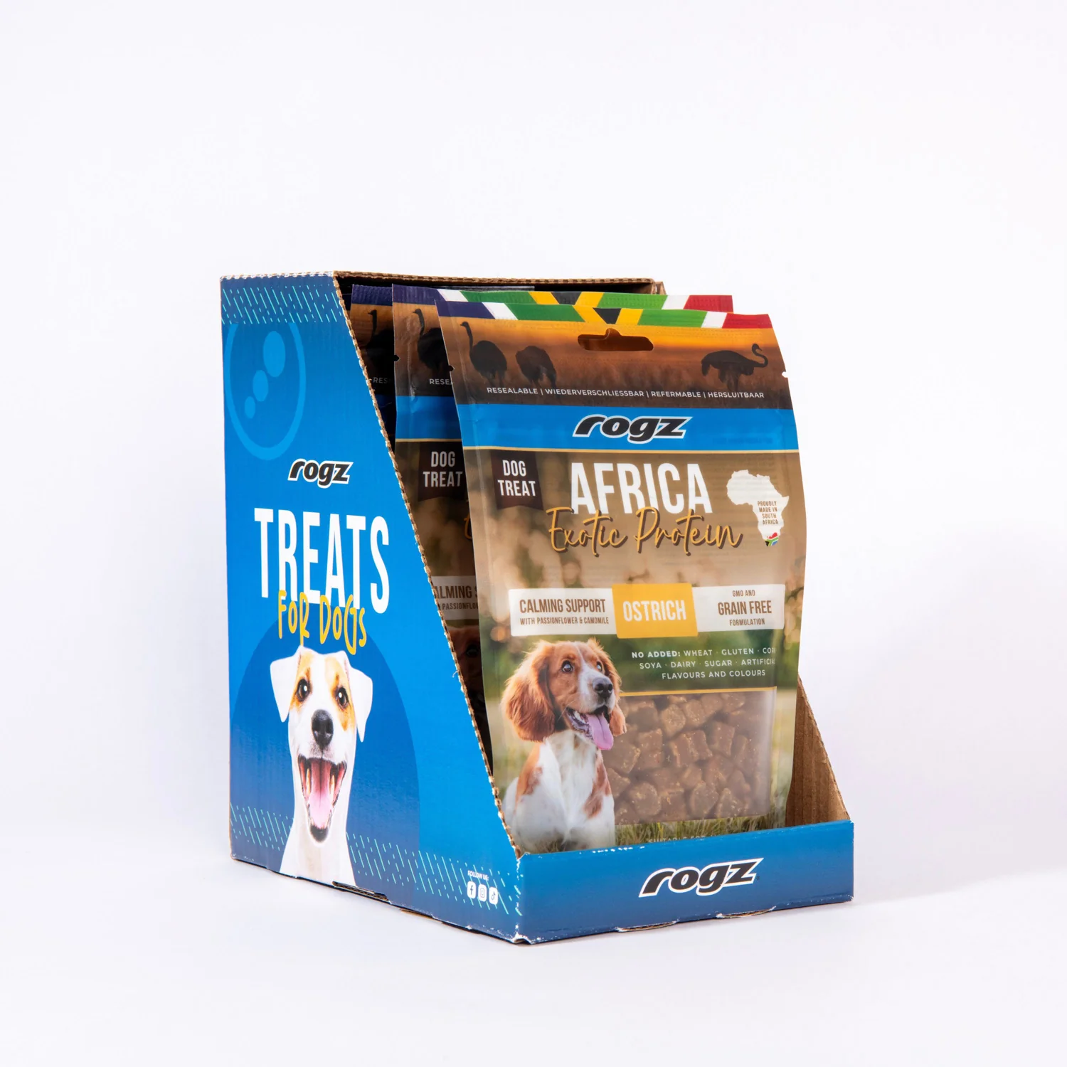Rogz Snack Calmante Para Perros De Avestruz 6x100g Sin Cereales