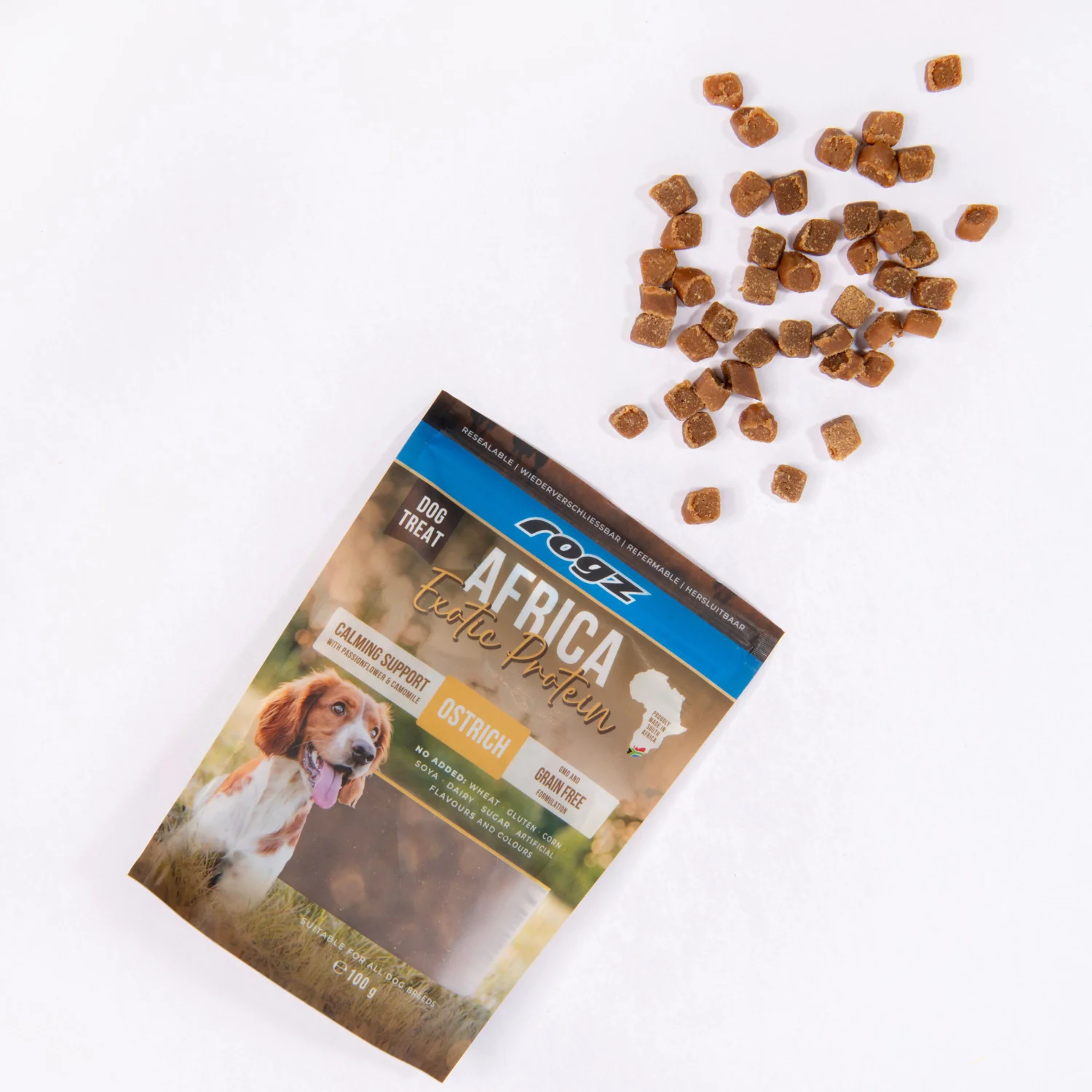 Rogz Snack Calmante Para Perros De Avestruz 6x100g Sin Cereales - Image 3