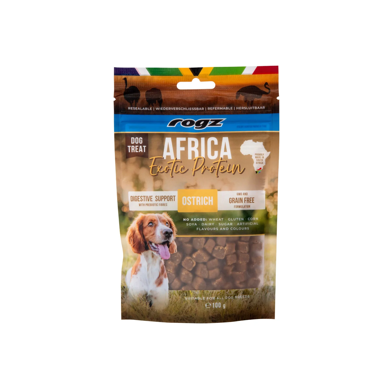 Rogz Snack Digestivo Para Perros De Avestruz 6x100g Con Prebióticos - Image 3