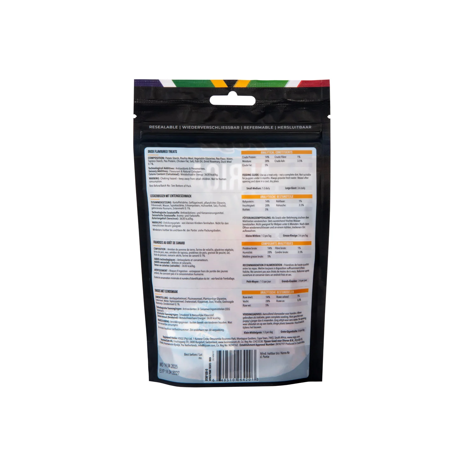 Rogz Snack Para Perros Sabor Pato 6x100g Premio Semihúmedo - Image 5