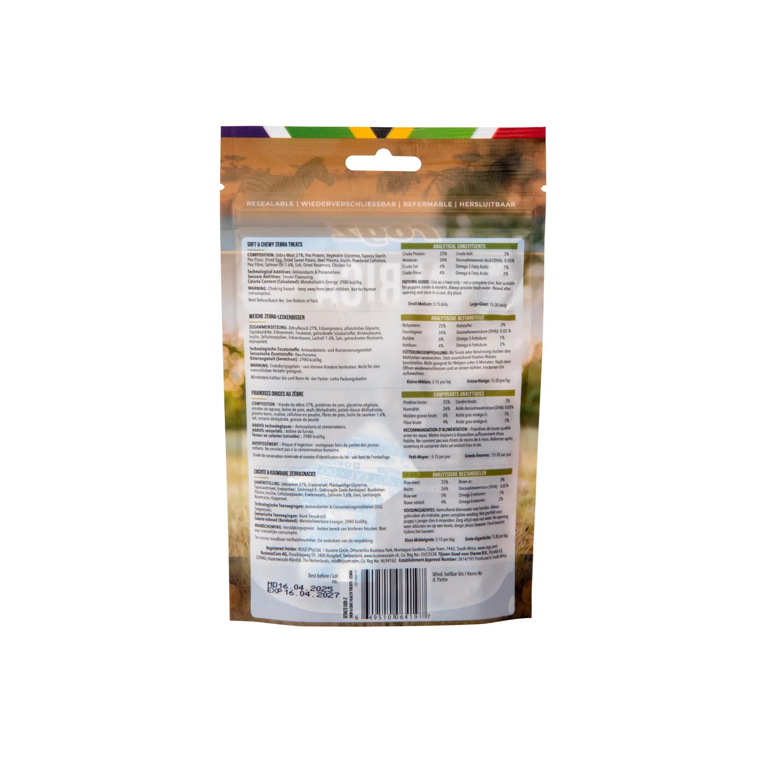 Rogz Snack Piel Y Pelo Para Perros De Cebra 6x100g Con Omega 3 Y 6 - Image 4