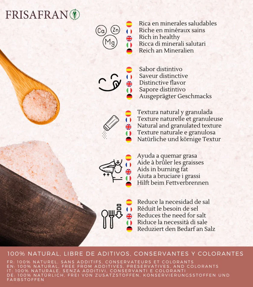 Sal Rosa Del Himalaya Fina - Calidad Y Sabor | Frisafran 100 G - Image 3