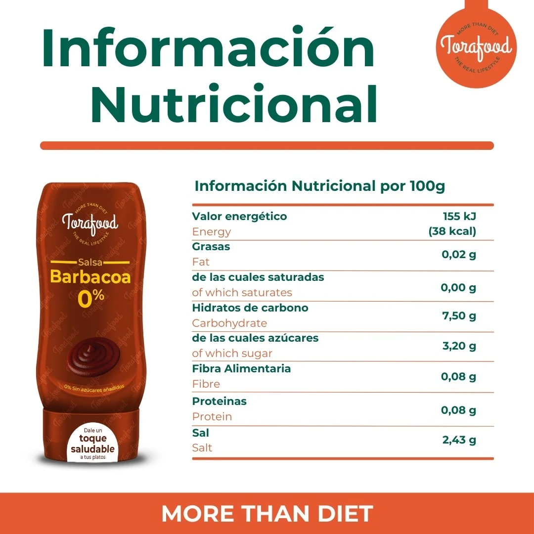 Salsa Zero Barbacoa Torafood 330ml - Image 5