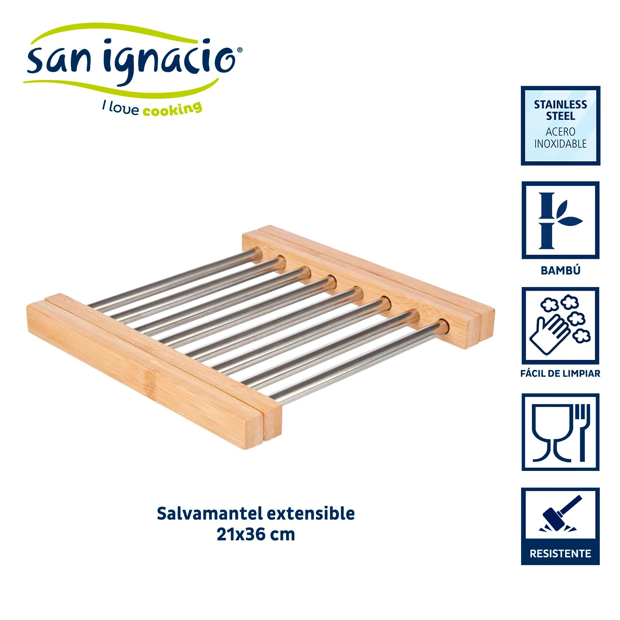 Salvamantel Acero Bambu Extensible Colección Kinvara - Image 2