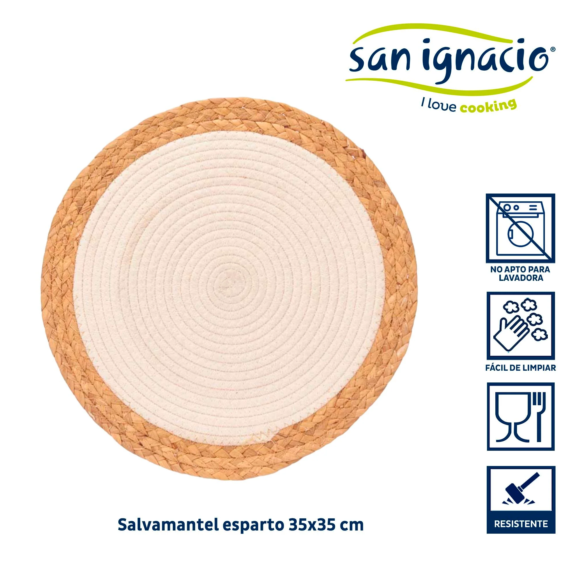 Salvamantel Esparto Espiral Tela Blanco Colección Kinvara - Image 2