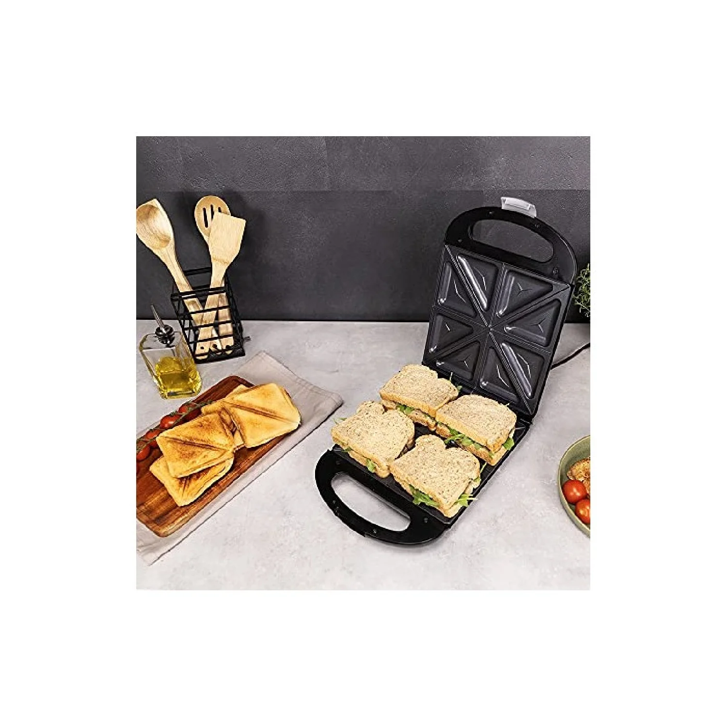 Sandwichera Rock'ntoast Family. 1500 W, Capacidad Para 4 Sandwiches, Revestimiento Antiadherente, Rapidez De Calentamiento Y Tostado Uniforme, Acero - Image 5