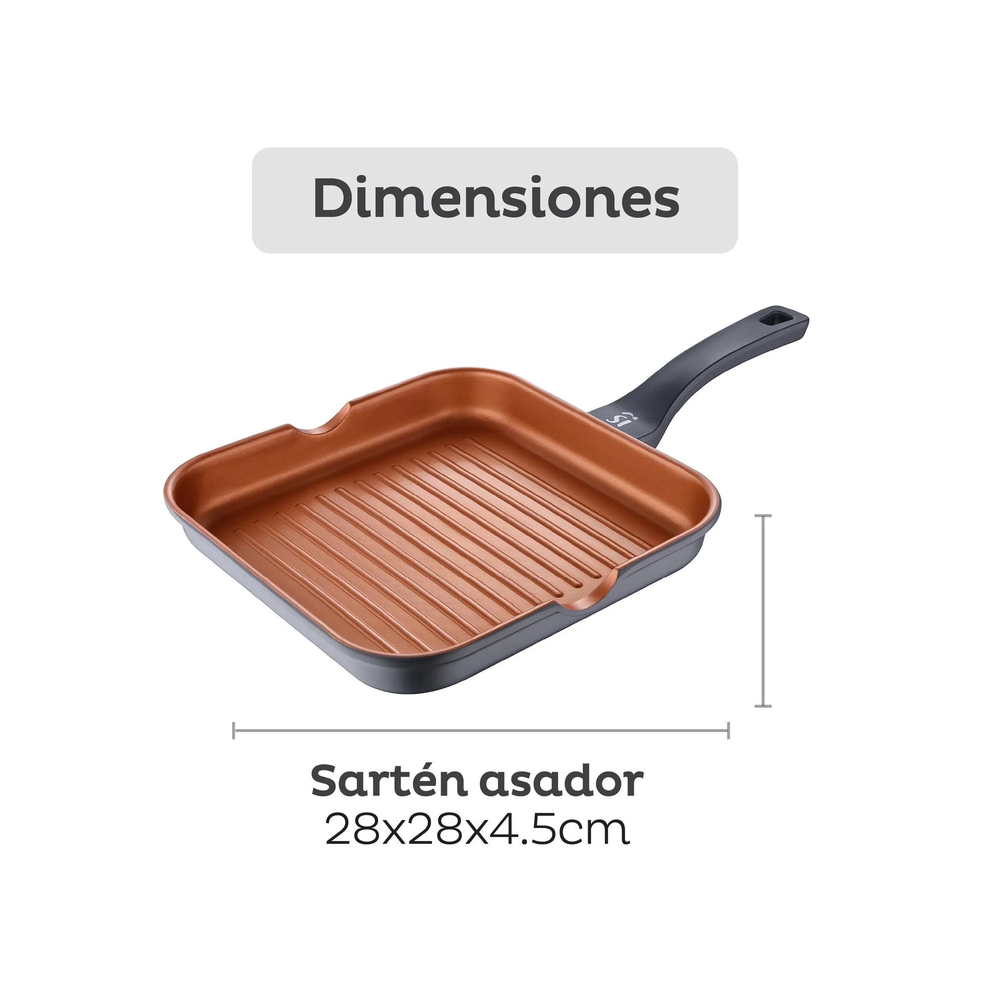 Sartén Grill Antiadherente Ø28cm Bronze San Ignacio - Image 2