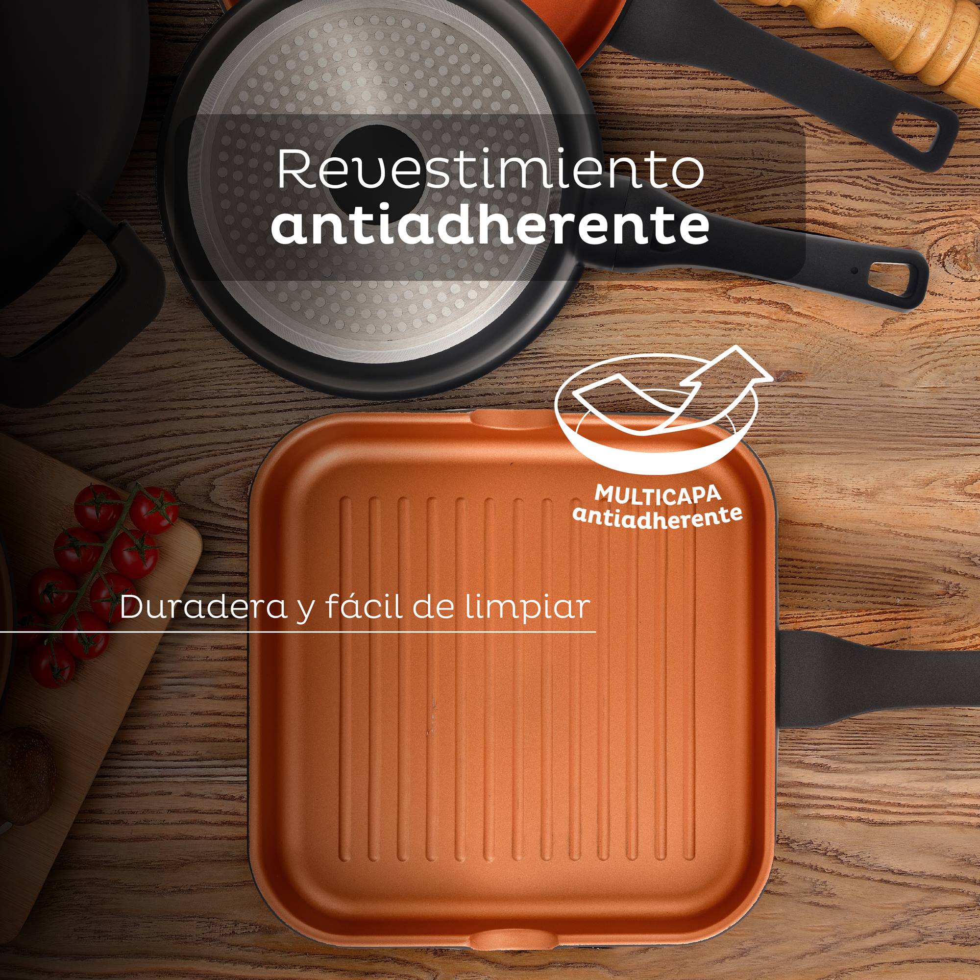 Sartén Grill Antiadherente Ø28cm Bronze San Ignacio - Image 4