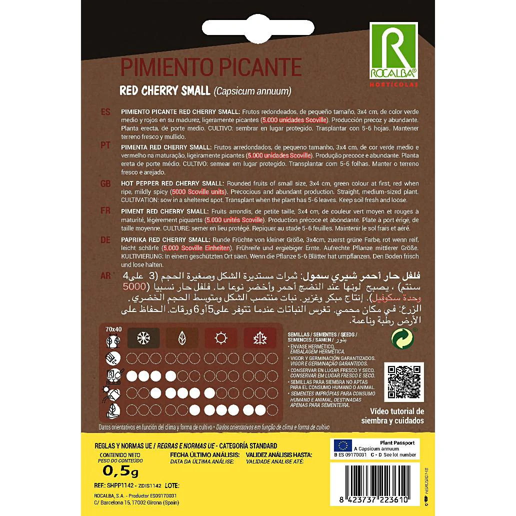 Semillas Pimiento Picante Red Cherry Small Rocalba - Image 2