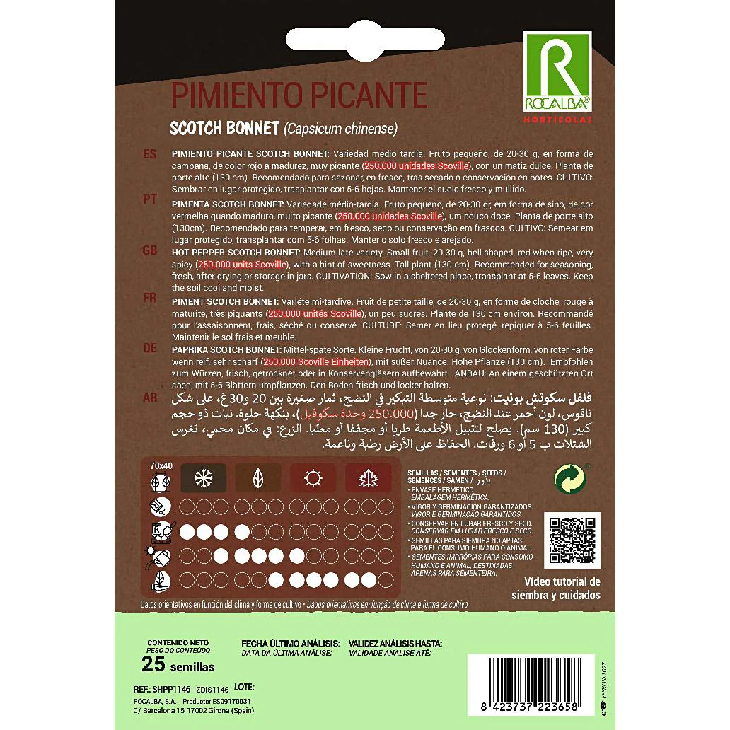 Semillas Pimiento Picante Scotch Bonnet Rocalba - Image 2