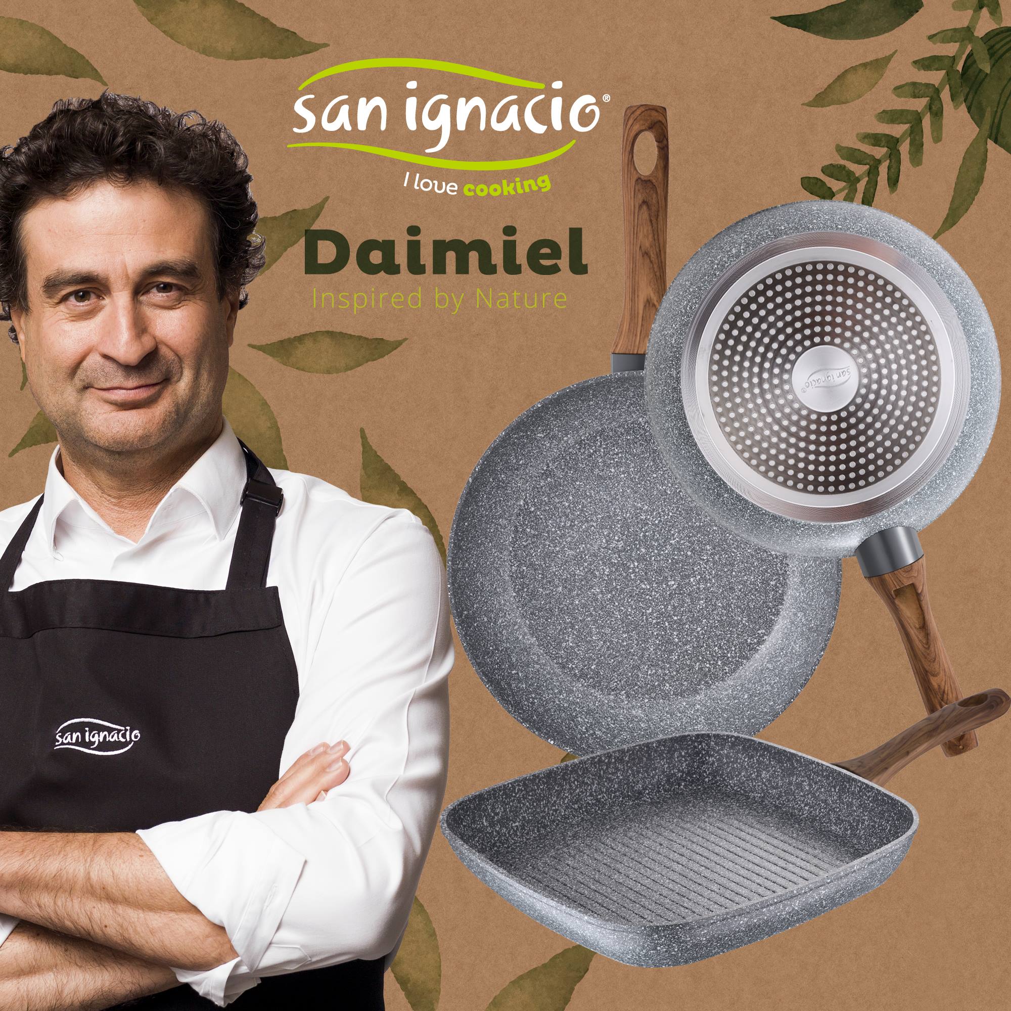 Set 2 Sartenes Ø18 Ø22 Y Asador Grill 28x28 Cms, Daimiel, Aluminio Forjado, Inducción - Image 4