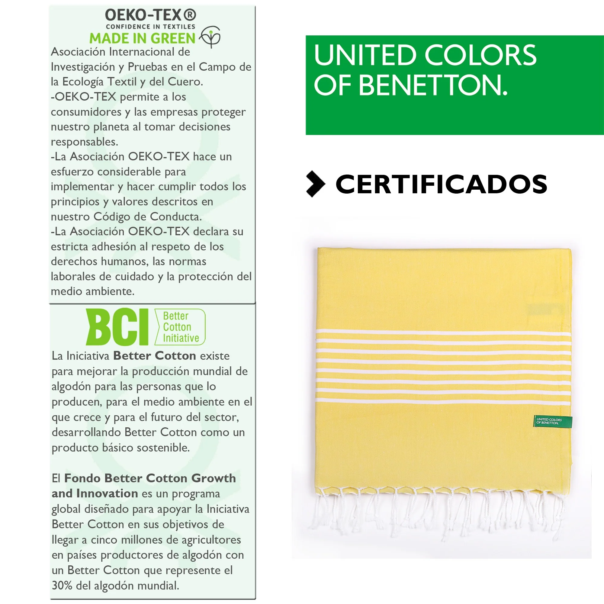 Set 2 Toallas Benetton Hamman 80x165cm 170gsm 100%algodon Amarillo Casa Benetton - Image 3