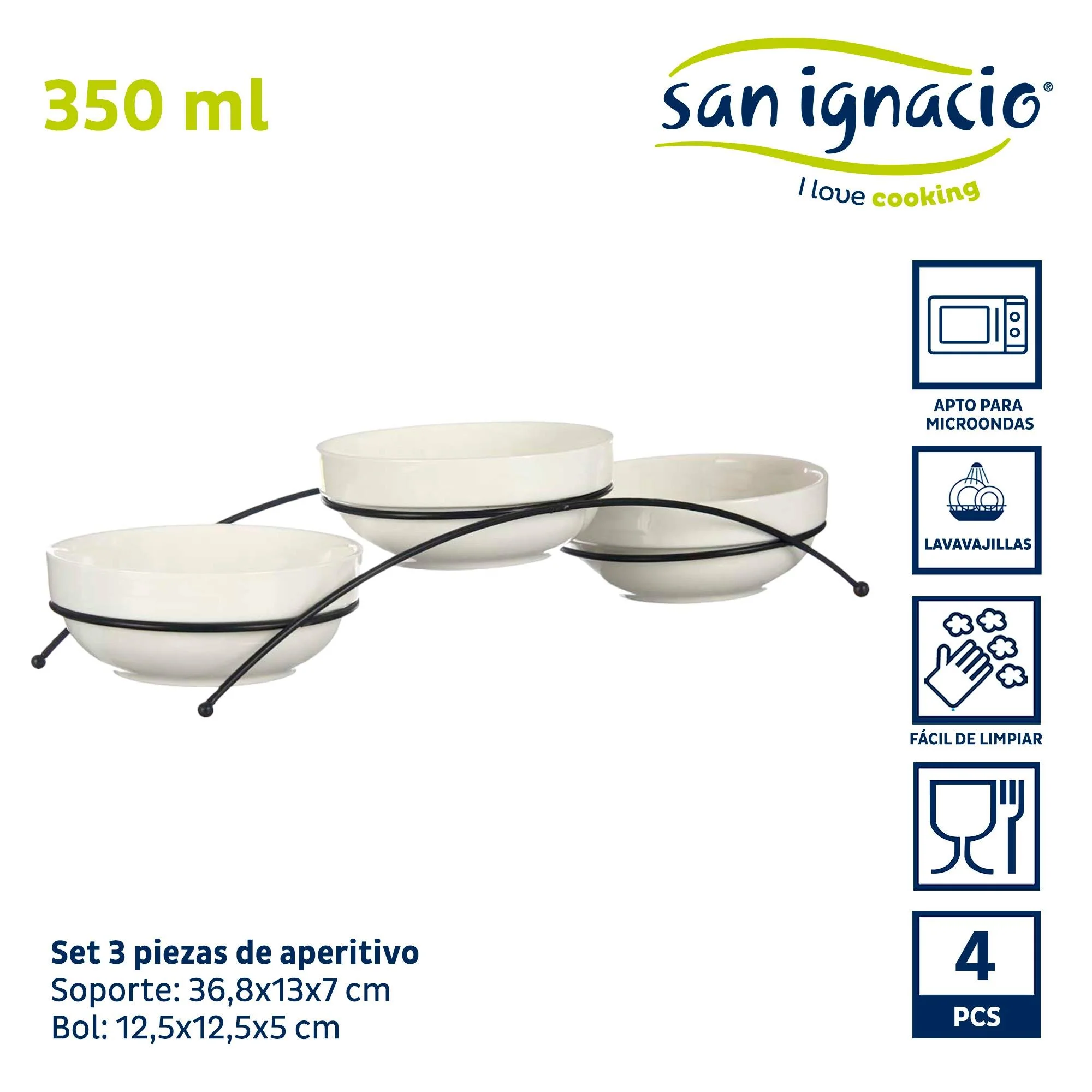 Set 3 Bols Porcelana Blanca Redondos 350 Colección Vessia - Image 2
