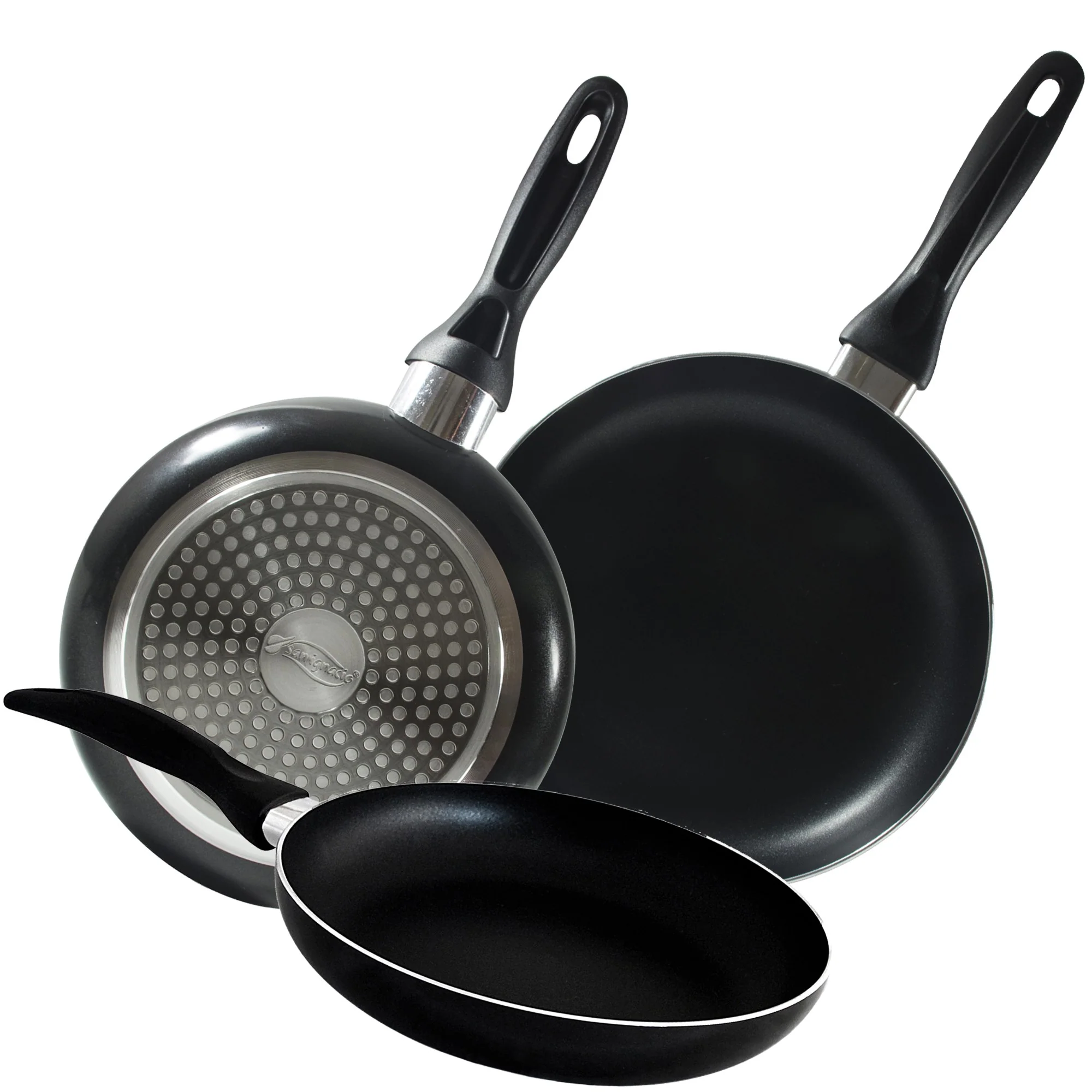 Set 3pc Sartenes (16,20,24cm) Aluminio Prensado Alu, Apto Para Inducción Navy Black - Image 2