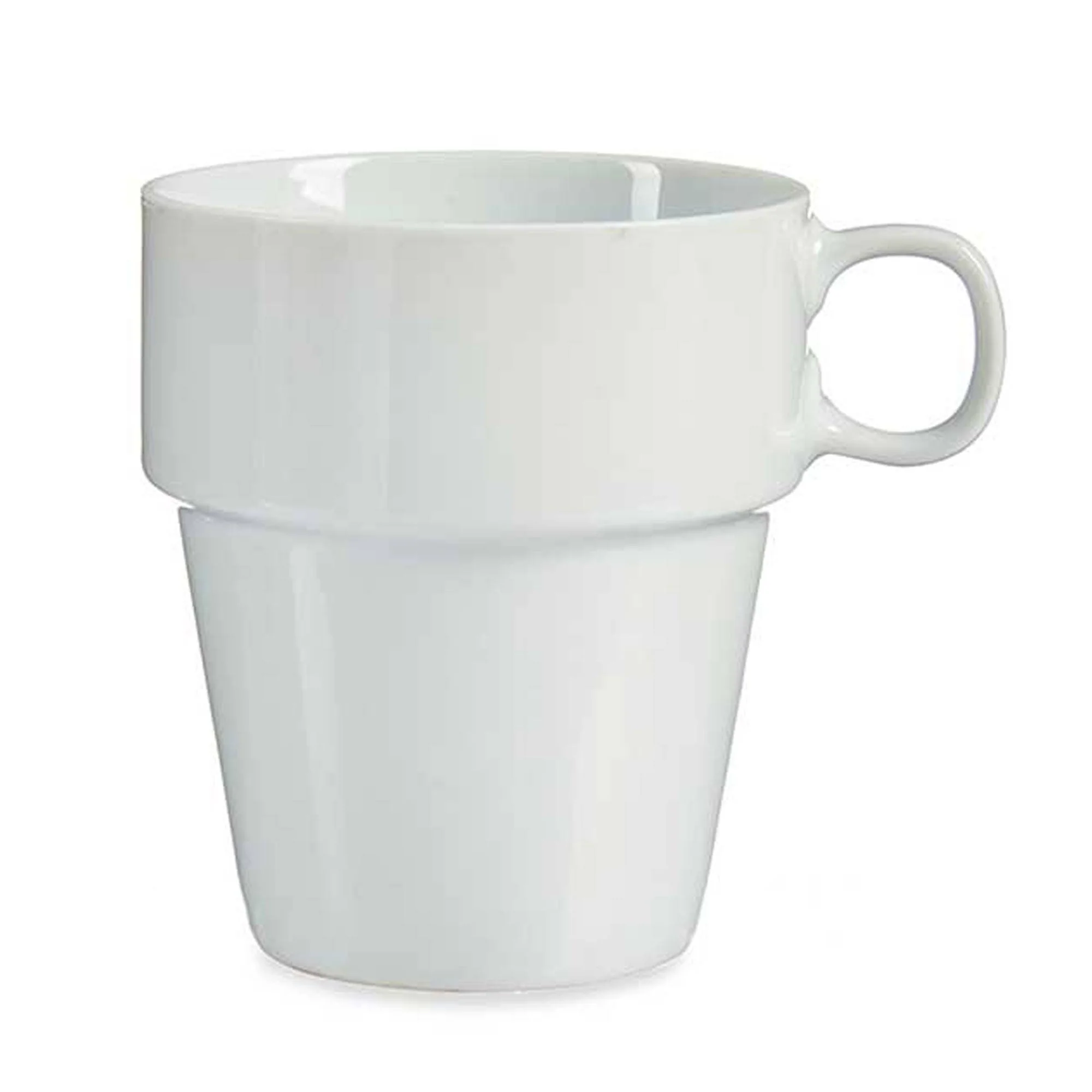 Set 4 Tazas Apilables Blanco Con Estante Colección Vessia - Image 4