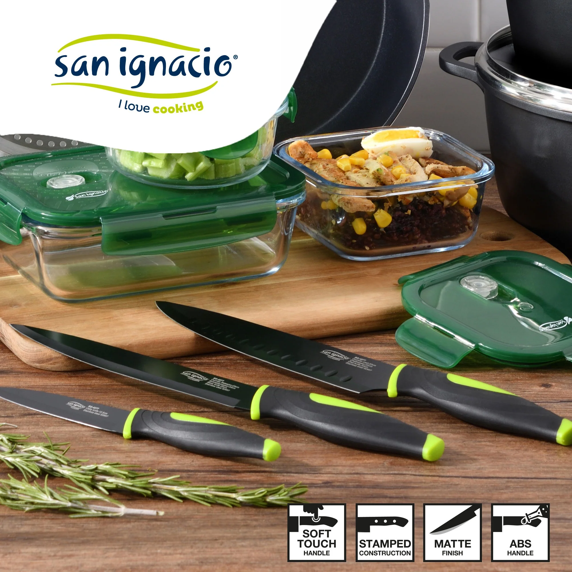 Set 5 Cuchillos San Ignacio Vitoria De Acero Inoxidable En Color Negro - Image 3