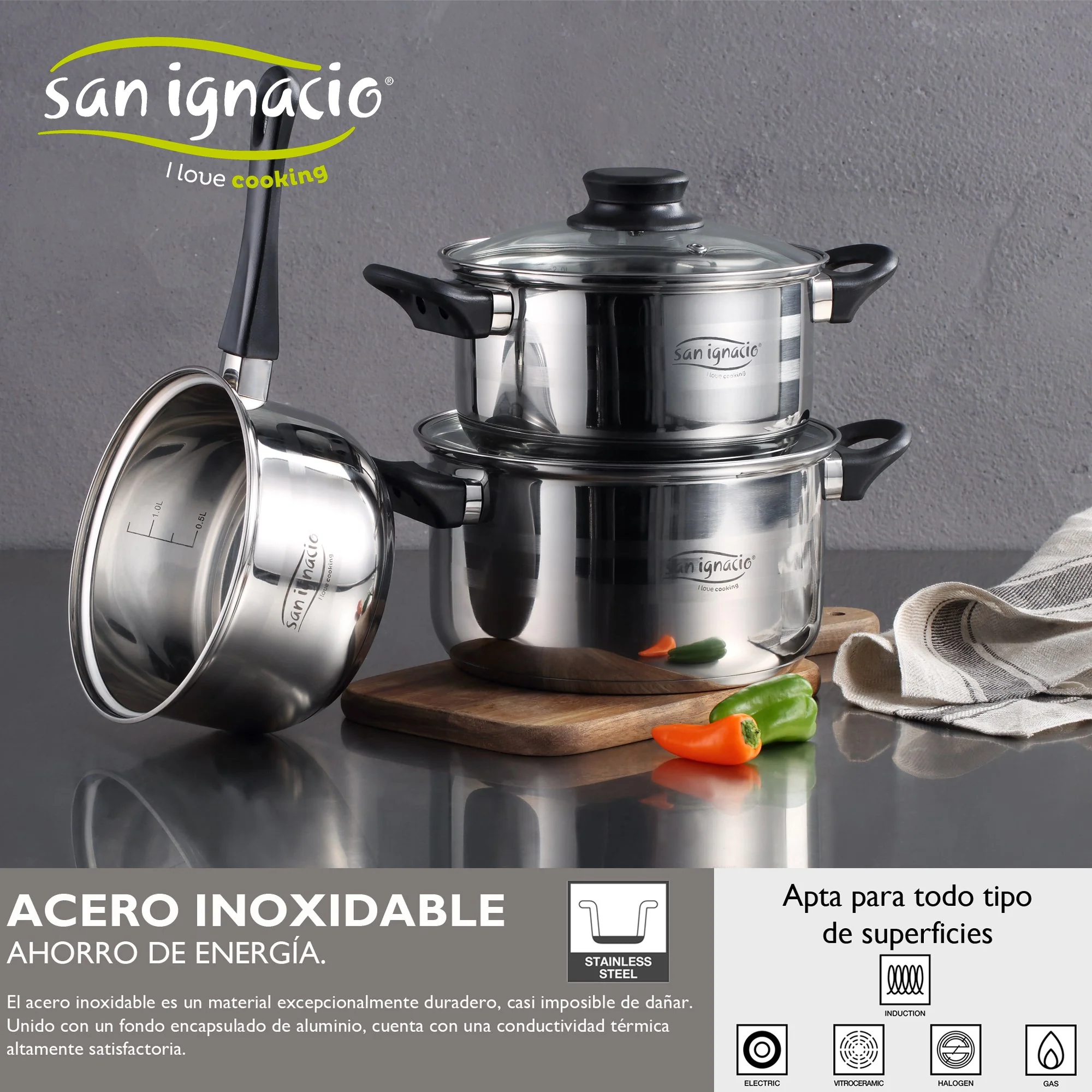Set 5p Cookware Ss Ind Toledo Sg - Image 3