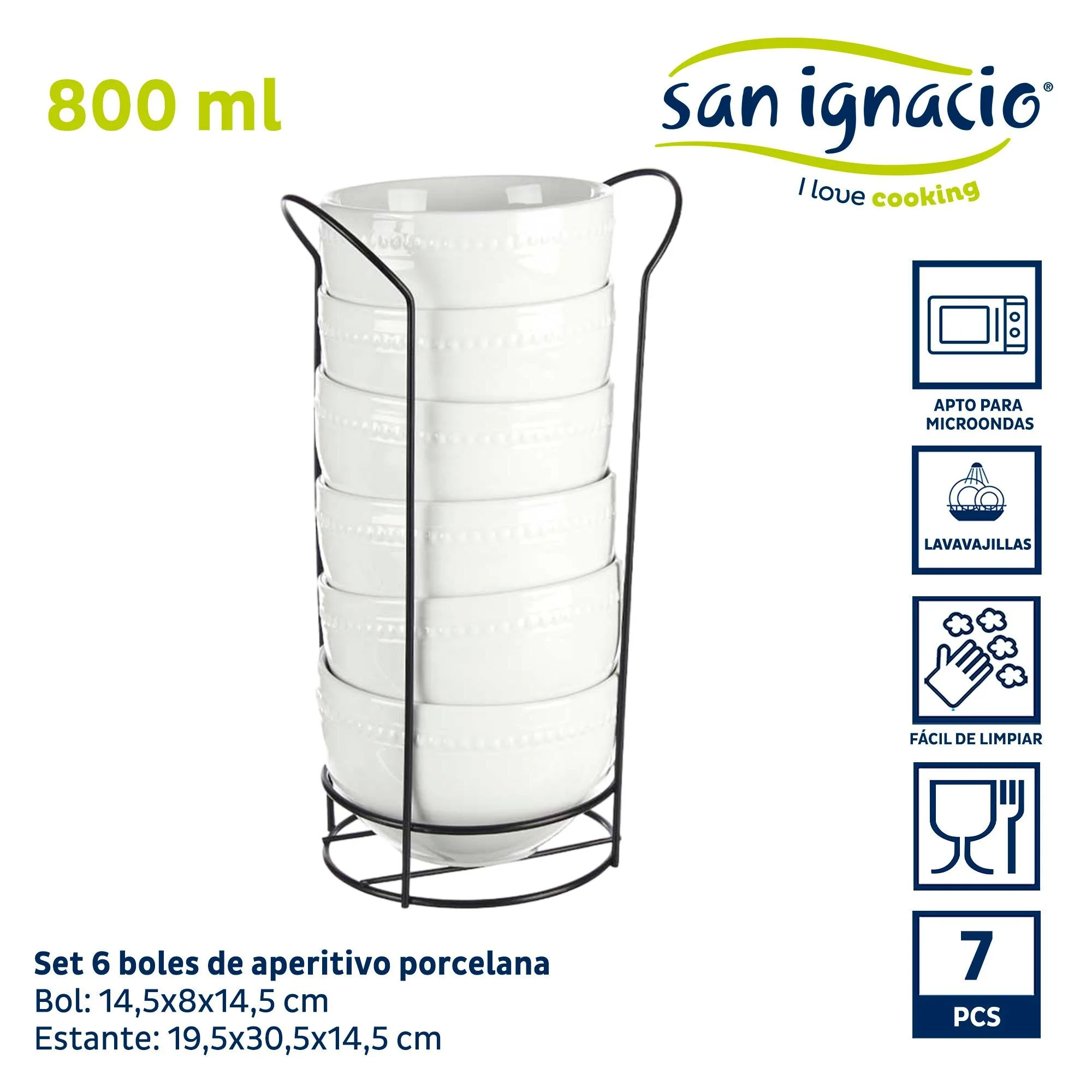 Set 6 Bol Porcelana Blanca 800ml C Sopor Colección Vessia - Image 2