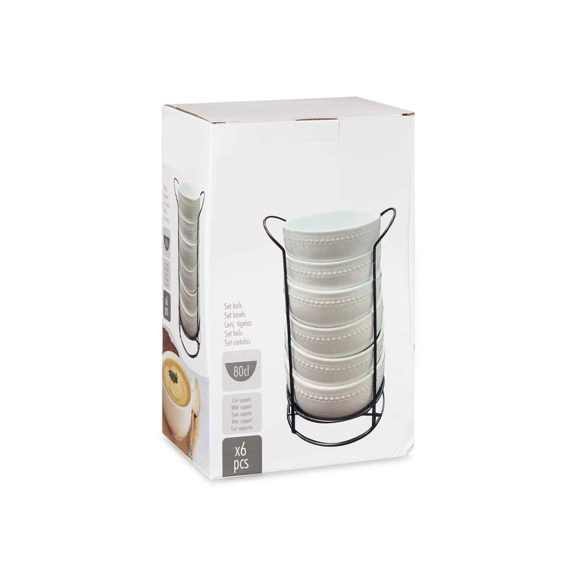 Set 6 Bol Porcelana Blanca 800ml C Sopor Colección Vessia - Image 5
