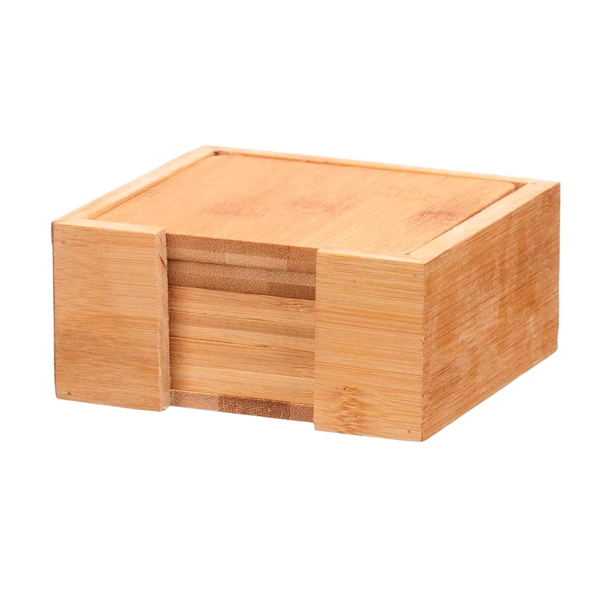 Set 6 Posavasos Bambu Cuadrados Soporte Colección Kinvara