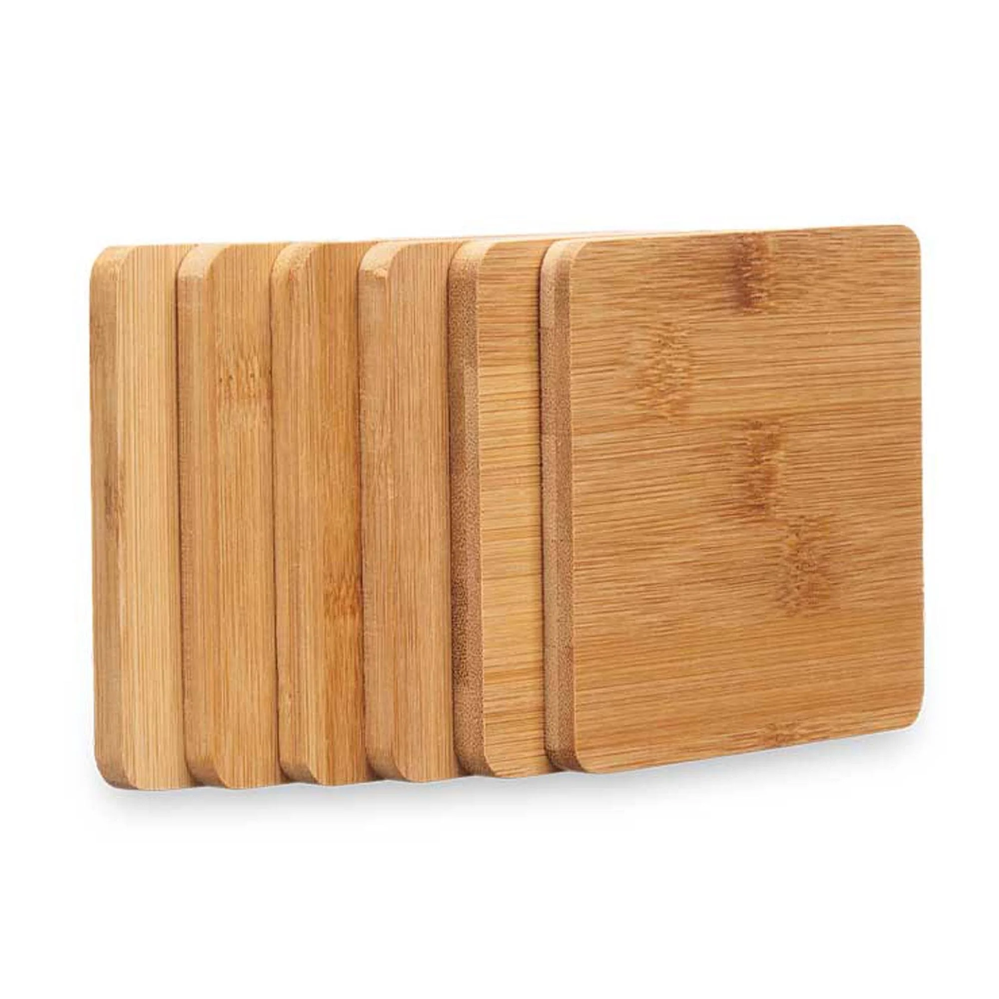 Set 6 Posavasos Bambu Cuadrados Soporte Colección Kinvara - Image 4