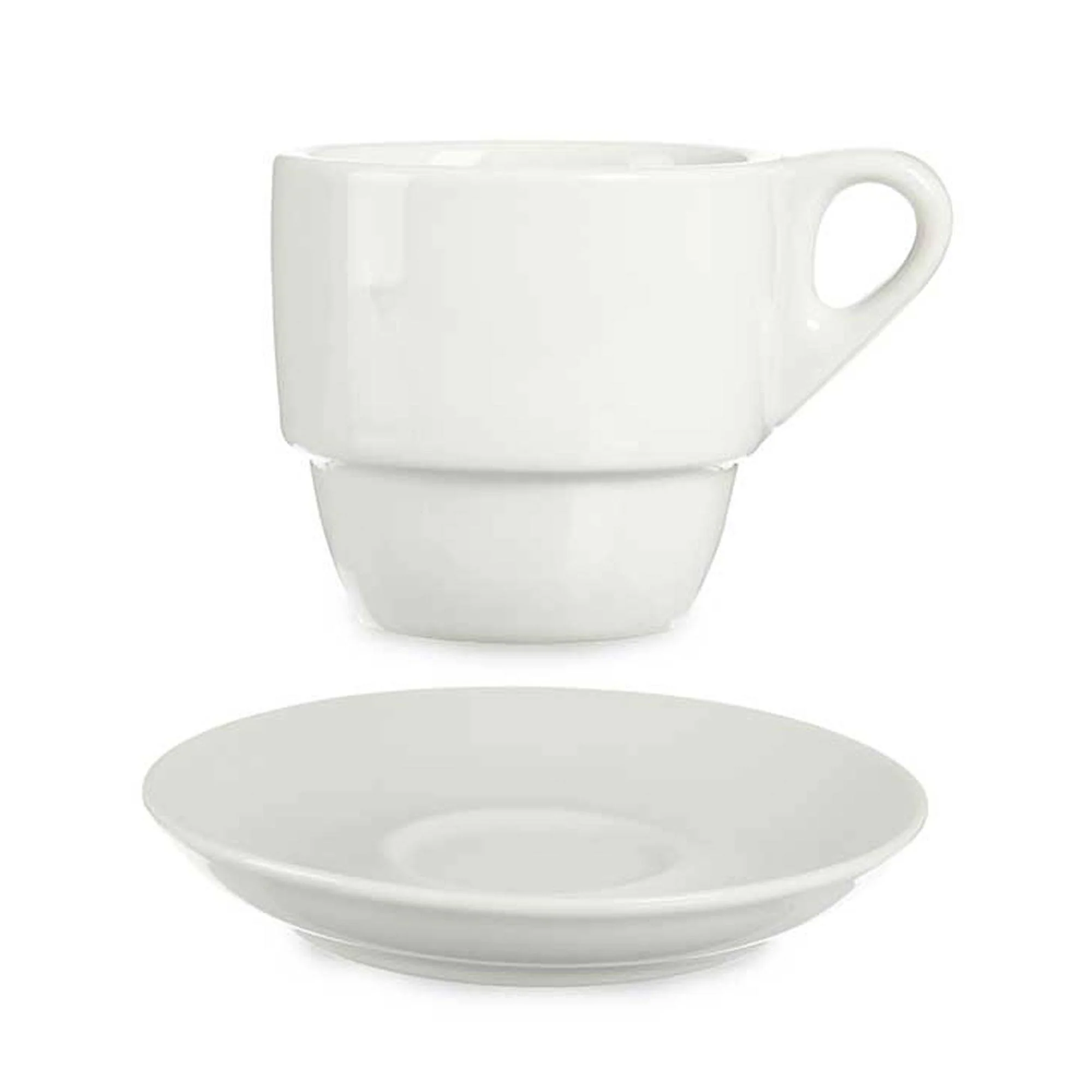 Set 6 Tazas Cafe Porcelana Blanca Con Pl Colección Vessia - Image 4