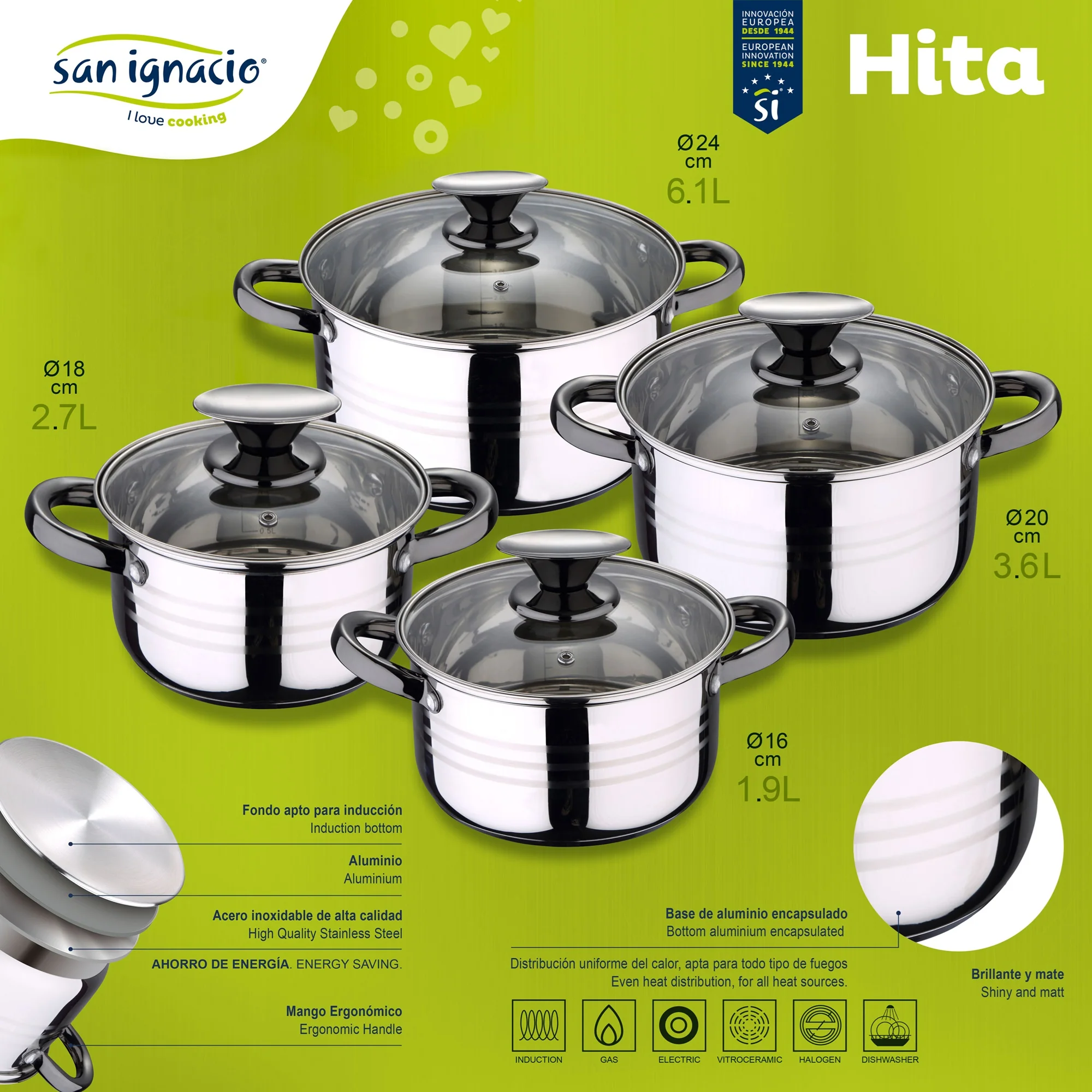 Set Bateria 8pc Sip + Set 3 Sartenes Sip Cune 16/20/24 - Image 3