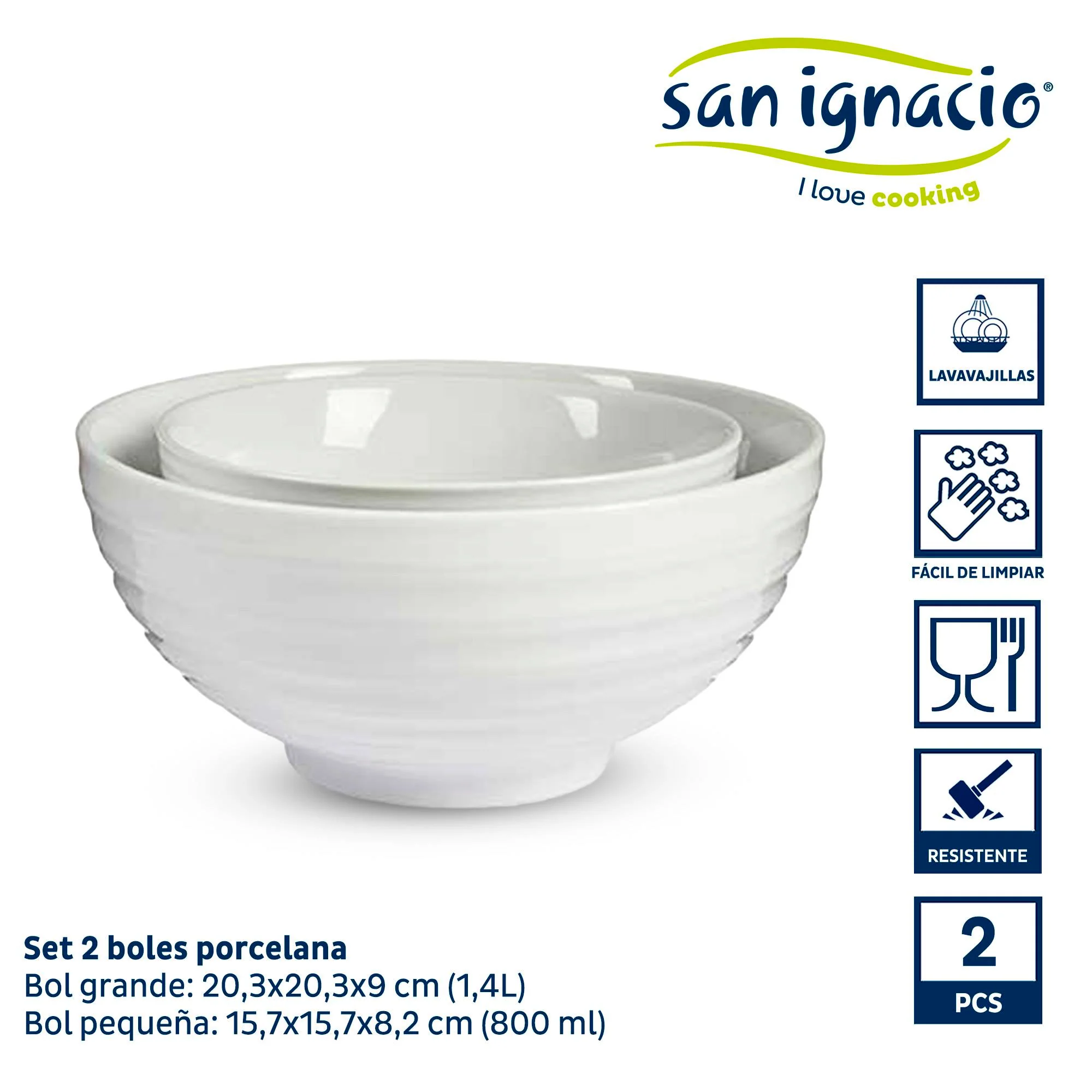 Set Bol Grande Y Pequeño Blanco Colección Vessia - Image 2