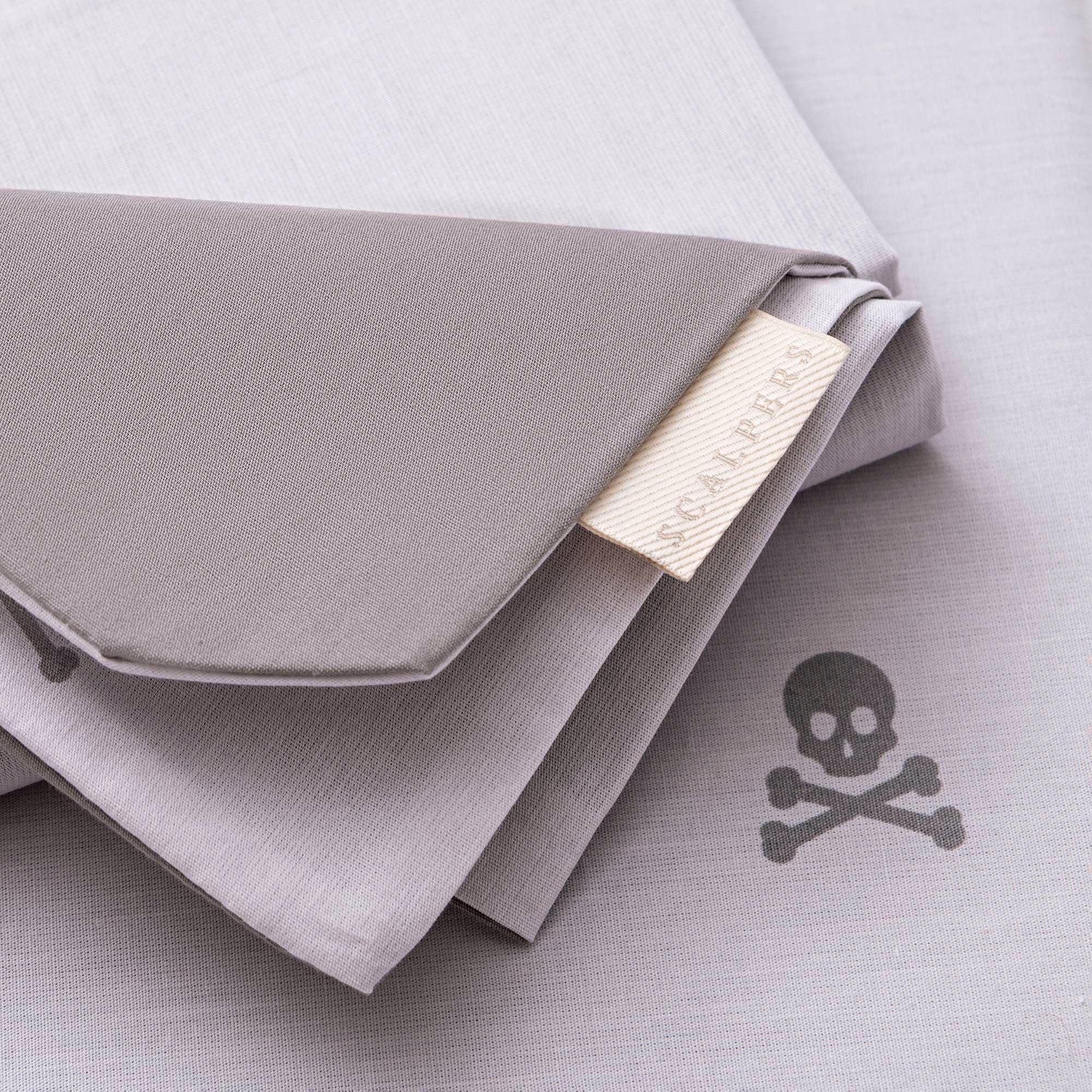 Set Cama (funda Nórdica 260x240cm + 2 Fundas Almohada 50x105cm) 100% Algodón Gris Oscuro & Gris Claro Calaveras Scalpers Home - Image 3