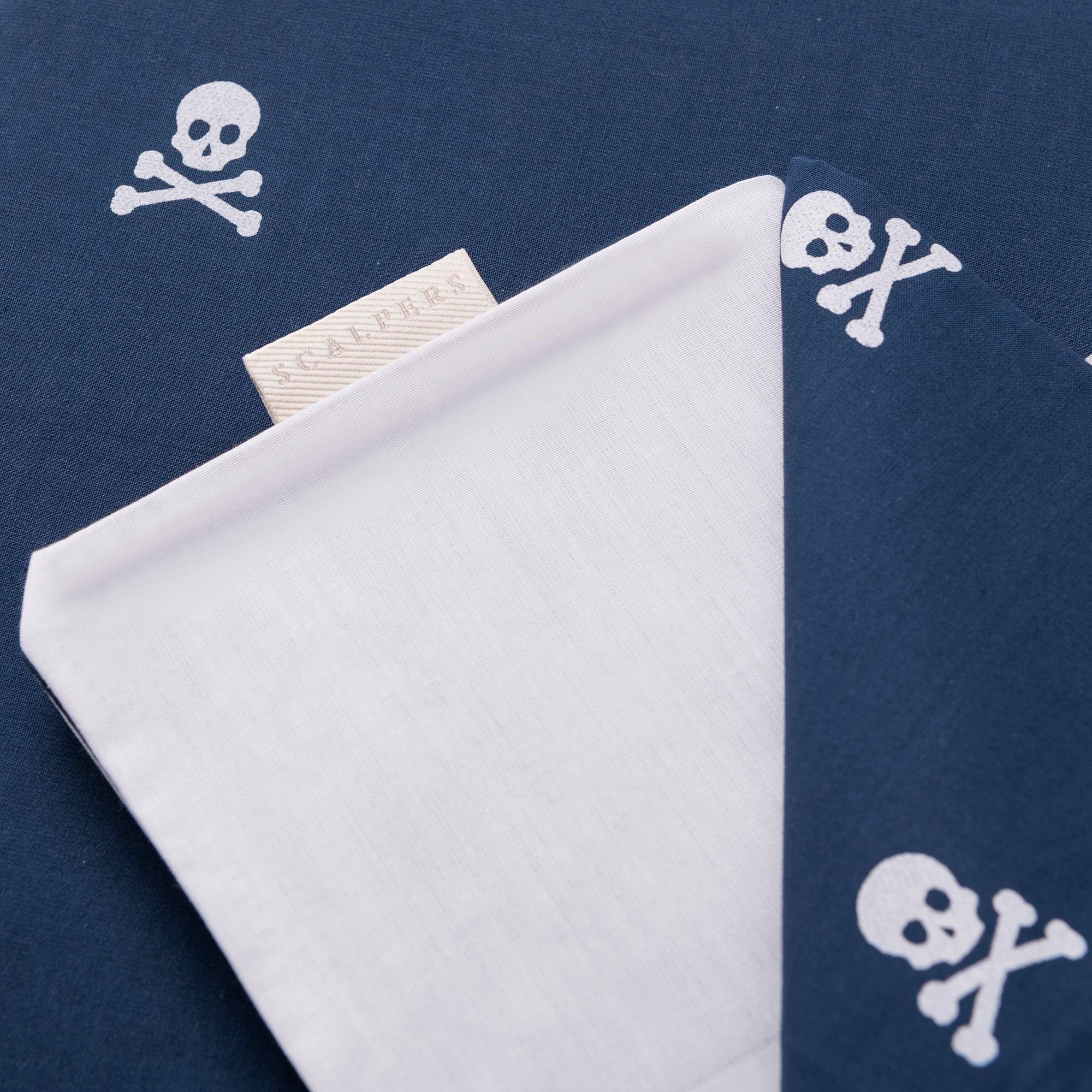 Set Cama (funda Nórdica 260x240cm + 2 Fundas Almohada 50x105cm) 100% Algodón Navy Calaveras Scalpers Home - Image 4