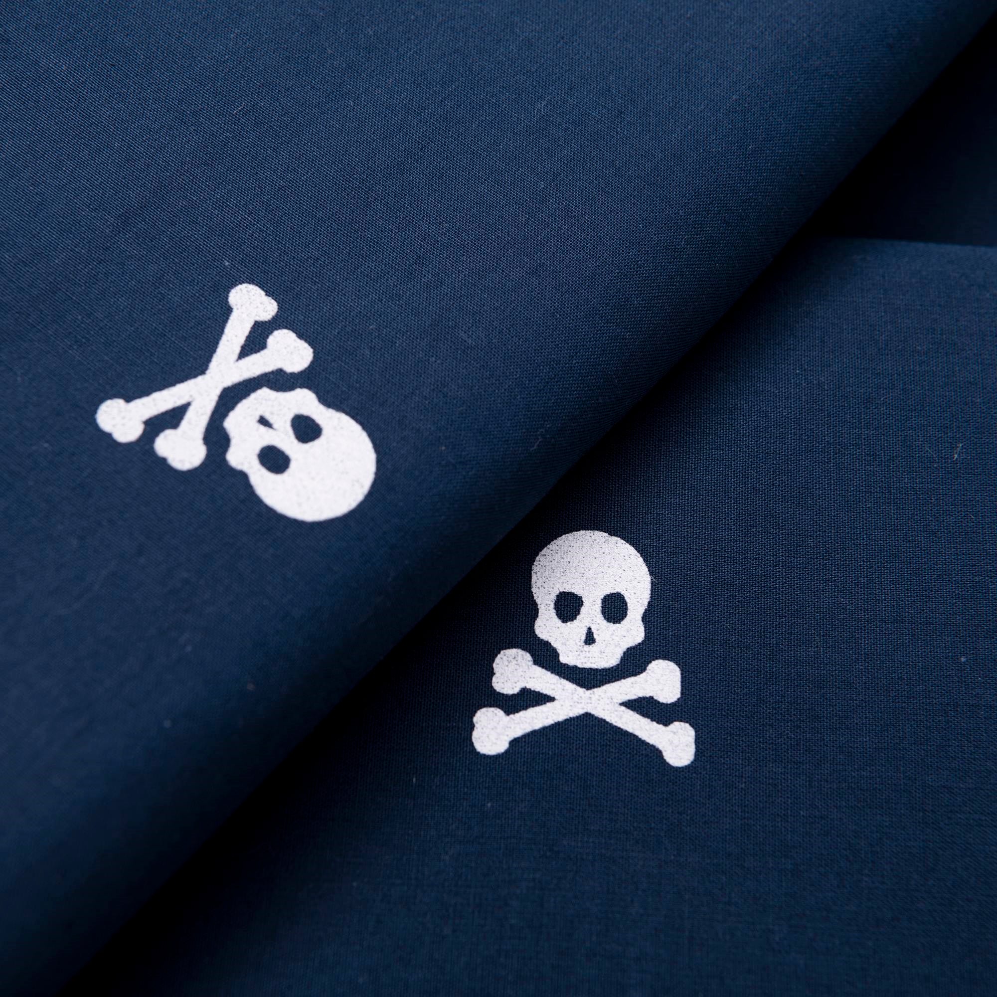 Set Cama (funda Nórdica 260x240cm + 2 Fundas Almohada 50x105cm) 100% Algodón Navy Calaveras Scalpers Home - Image 5