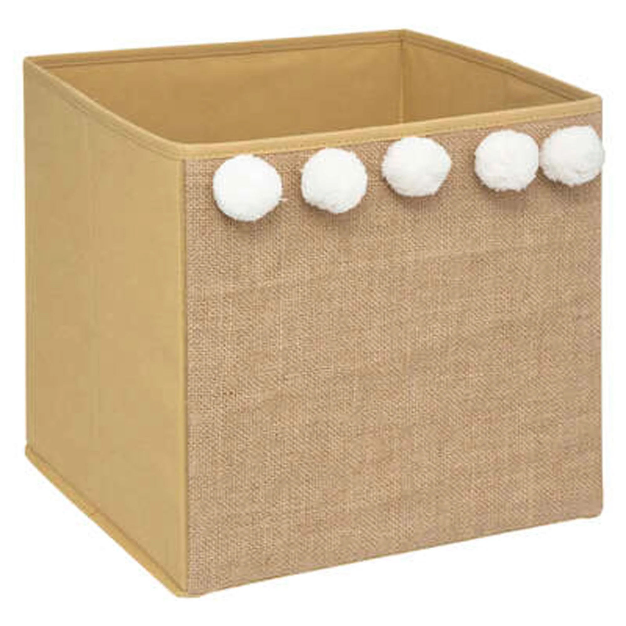 Set De 3 Cajas De Almacenamiento Infantil Con Pompones En Yute - 29 X 29 X 29 Cm - Image 3
