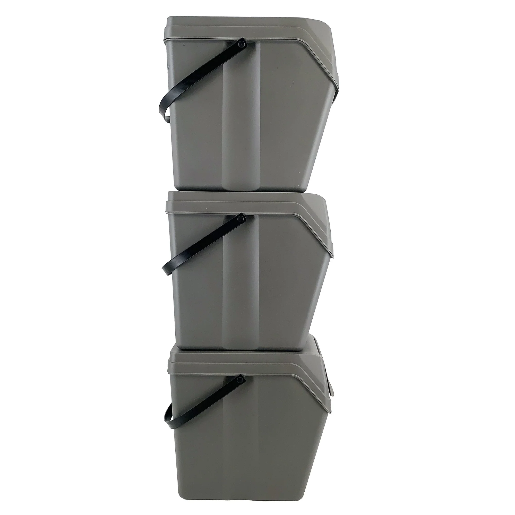 Set De 3 Cubos De Basura Keden Sortibox Para Reciclado, Gris, Volumen 3x25l - Image 6