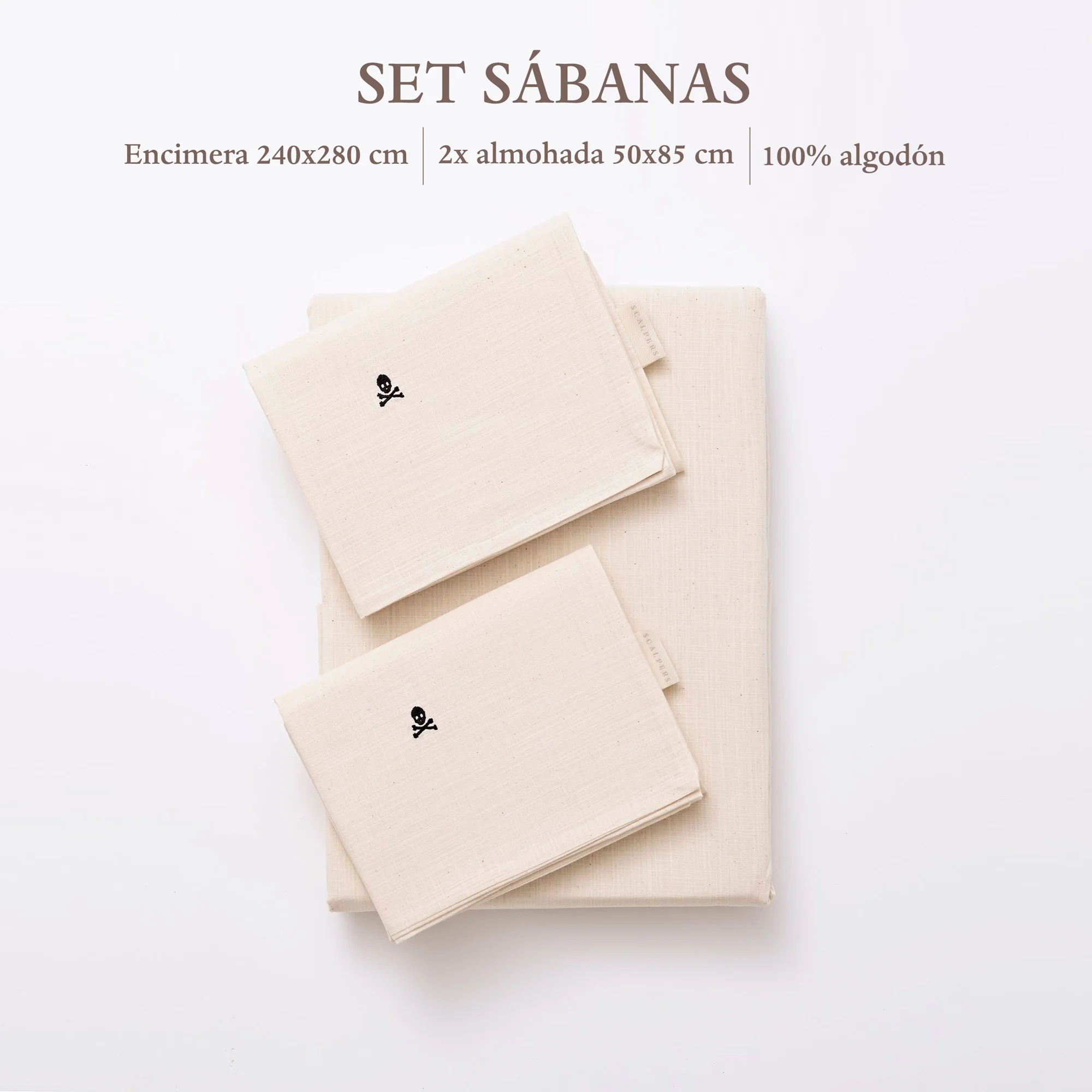 Set Sábanas Ocre (encimera 240x280cm + 2 Fundas De Almohada 50x85cm) 100% Algodón Scalpers Home - Image 2